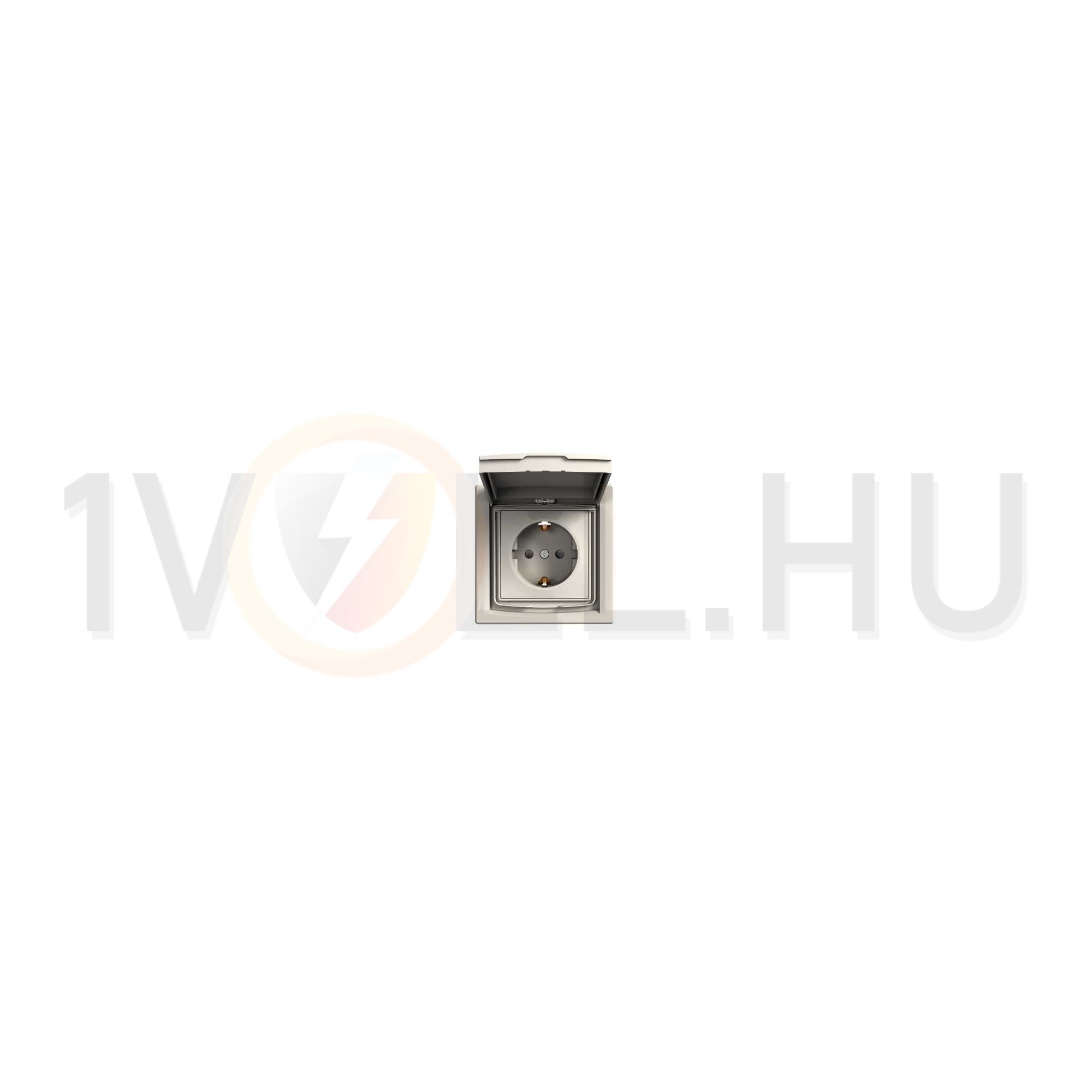 Asfora 162 dugalj földelt csapófedéllel gyerekzárral krém IP44 süllyesztett Schneider - EPH3100323