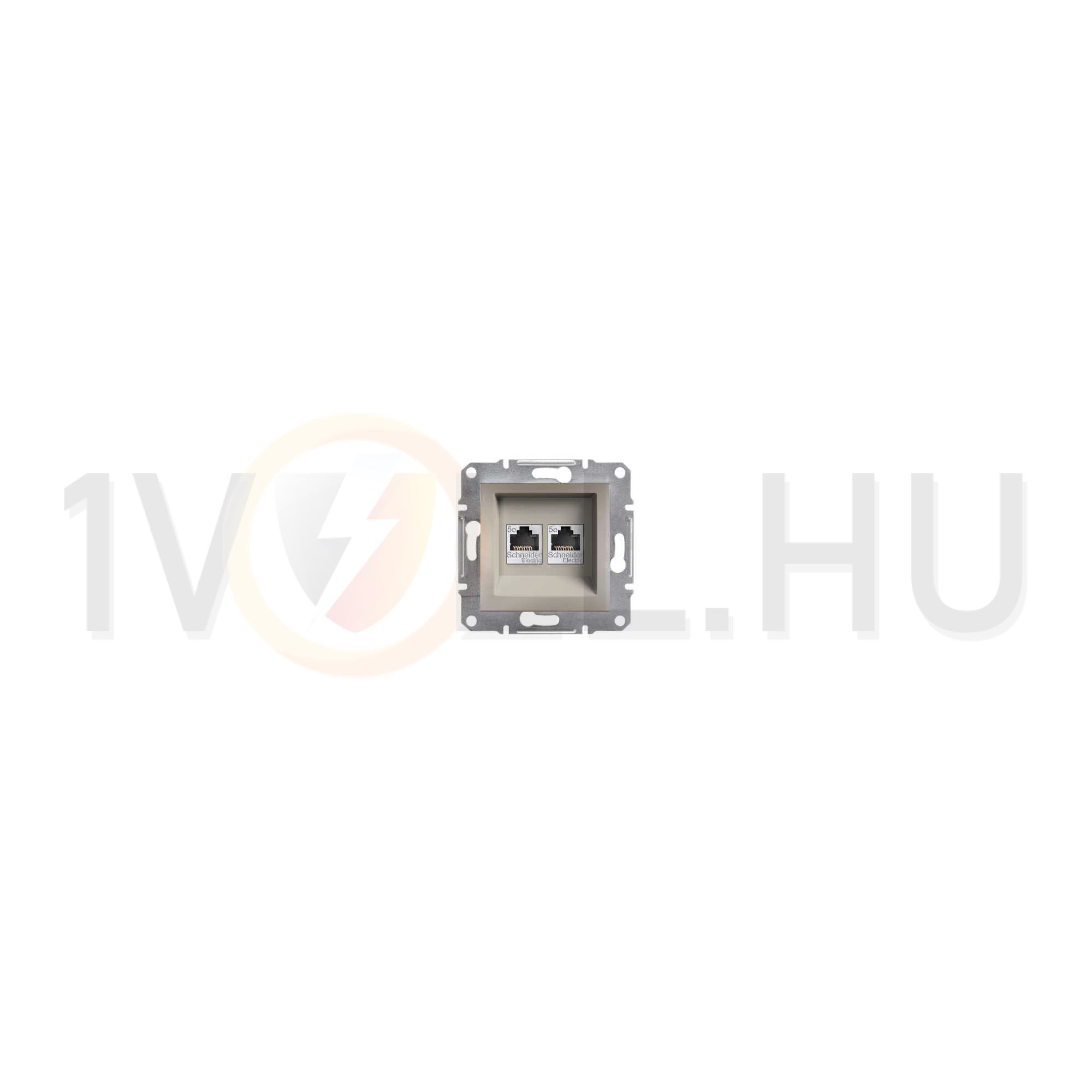 Asfora adatcsatlakozó dugalj UTP Cat5e süllyesztett bronz Schneider - EPH4400169