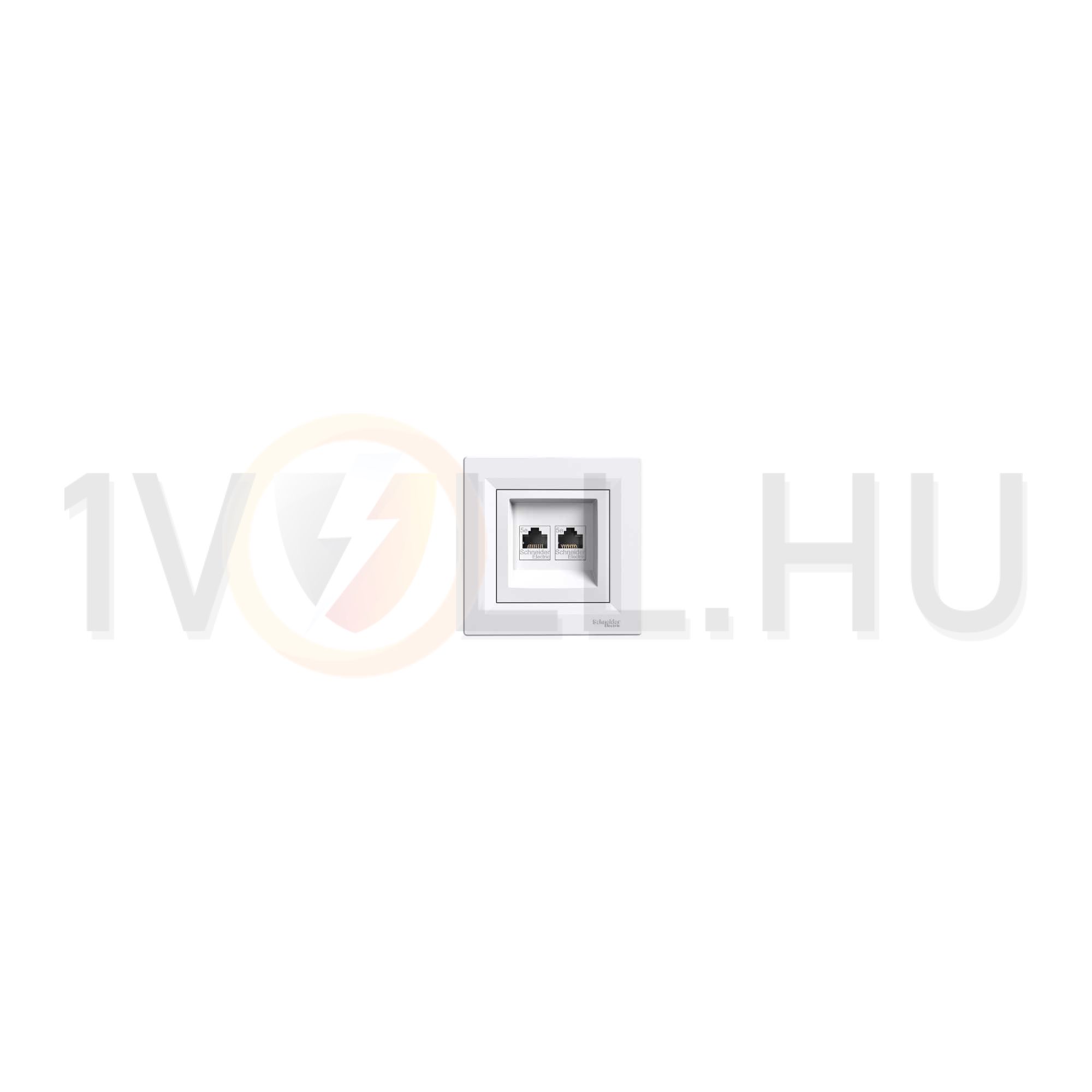Asfora adatcsatlakozó dugalj UTP RJ45 8(8) Cat5e süllyesztett fehér Schneider - EPH4400121