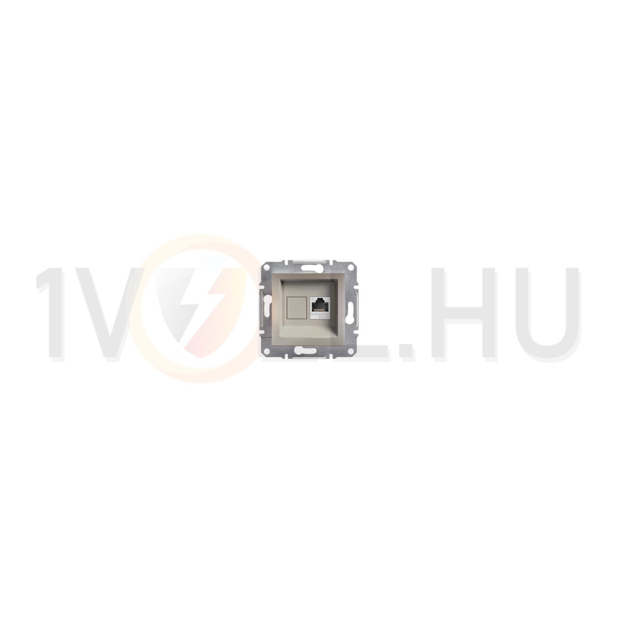 Asfora adatcsatlakozó dugalj UTP RJ45 8(8) Cat6 süllyesztett bronz Schneider - EPH4700169