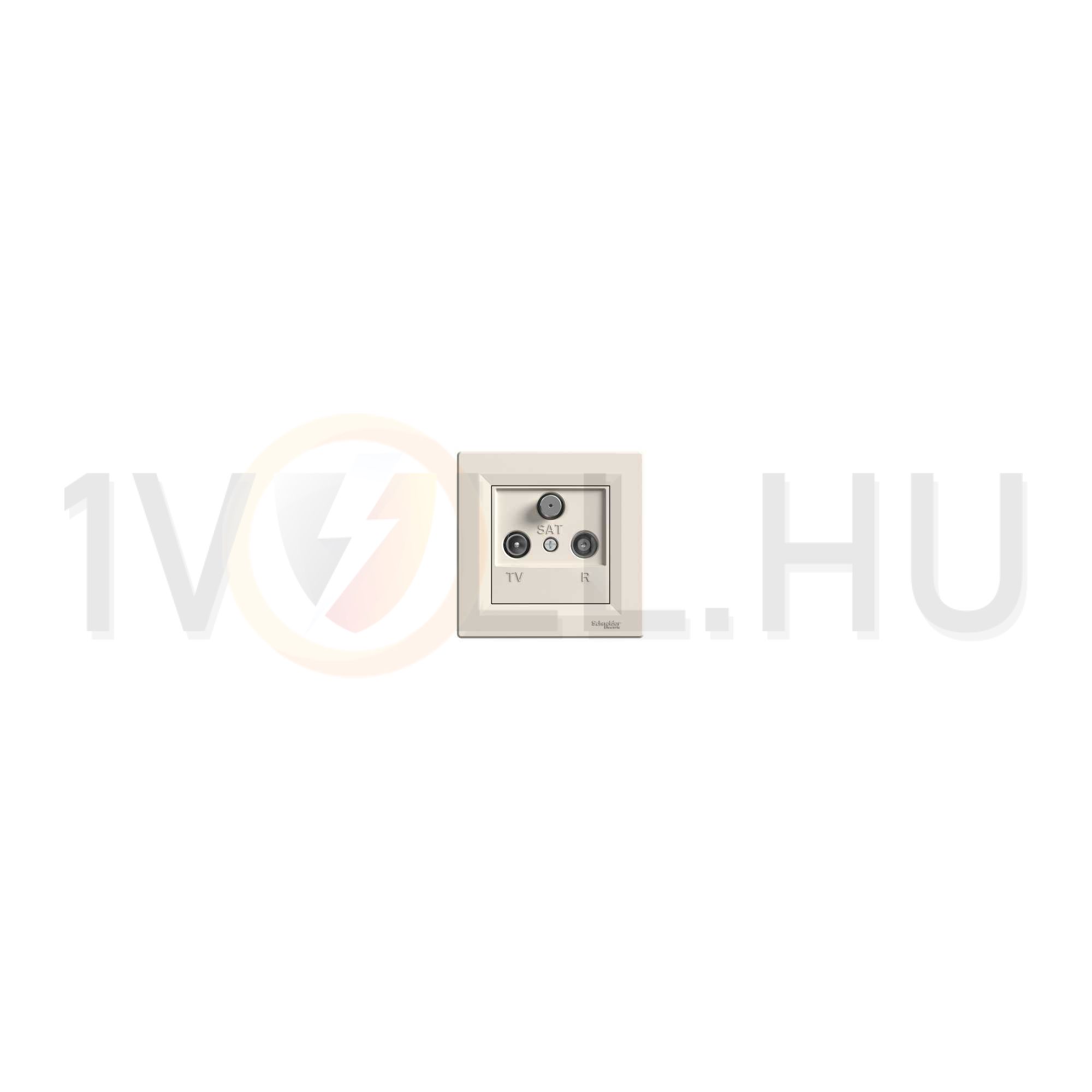 Asfora antenna aljzat TV-R-SAT süllyesztett komplett bézs 3-kimenet végzáró Schneider - EPH3500123