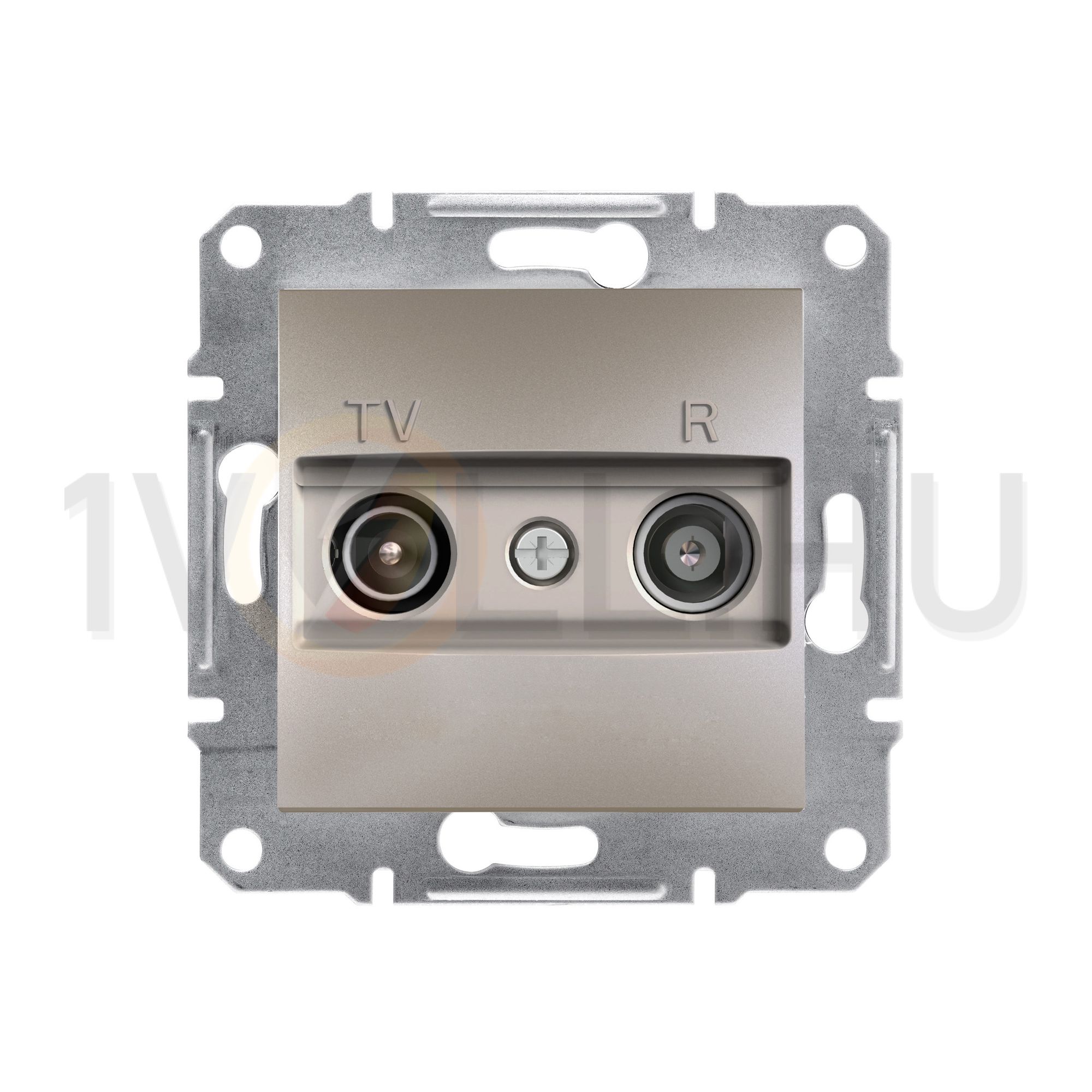 Asfora antenna aljzat TV-R süllyesztett komplett bronz 2-kimenet végzáró 1dB/860MHz Schneider - EPH3300169