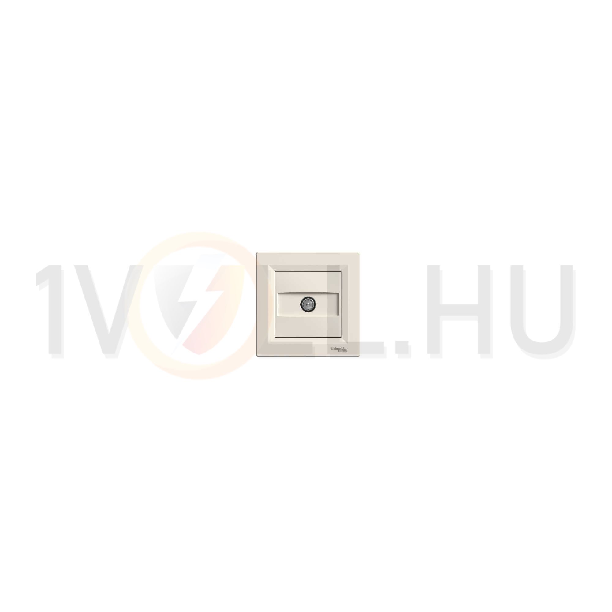 Asfora antenna aljzat TV süllyesztett komplett bézs 1-kimenet végzáró Schneider - EPH3200123