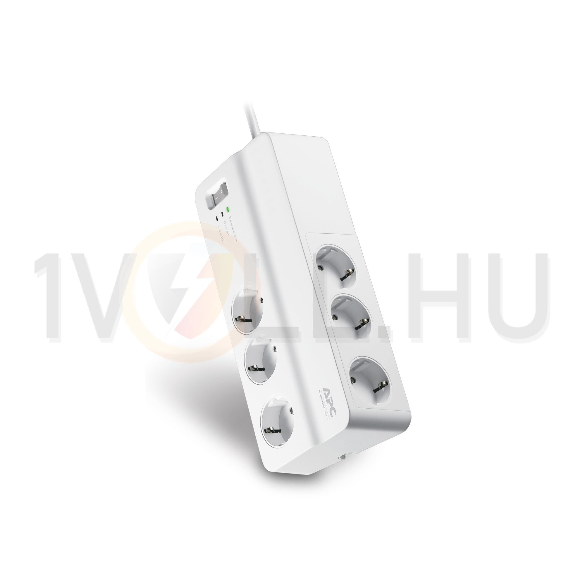 Asztali elosztósor 2300W 2m túlfeszvédett 6x2P+E/230V 10A fehér Schneider - PM6-GR