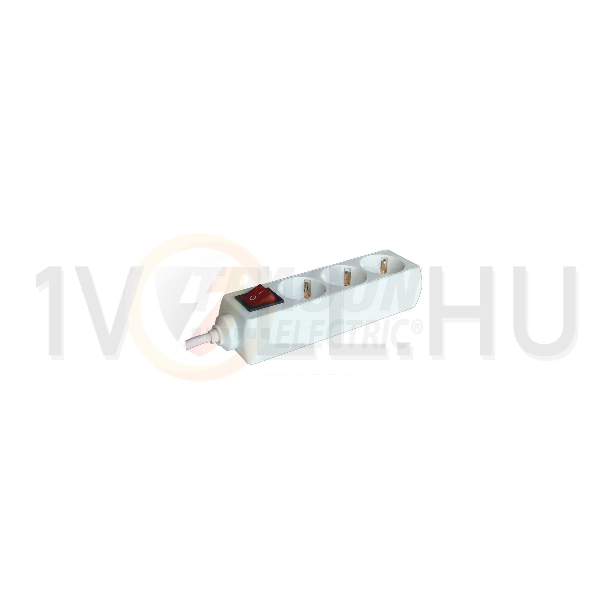 Asztali elosztósor 3680W 1.5mm2 5m 3x2P+F/230V 16A kapcsolós fehér IP20 TRACON - HK3-5M