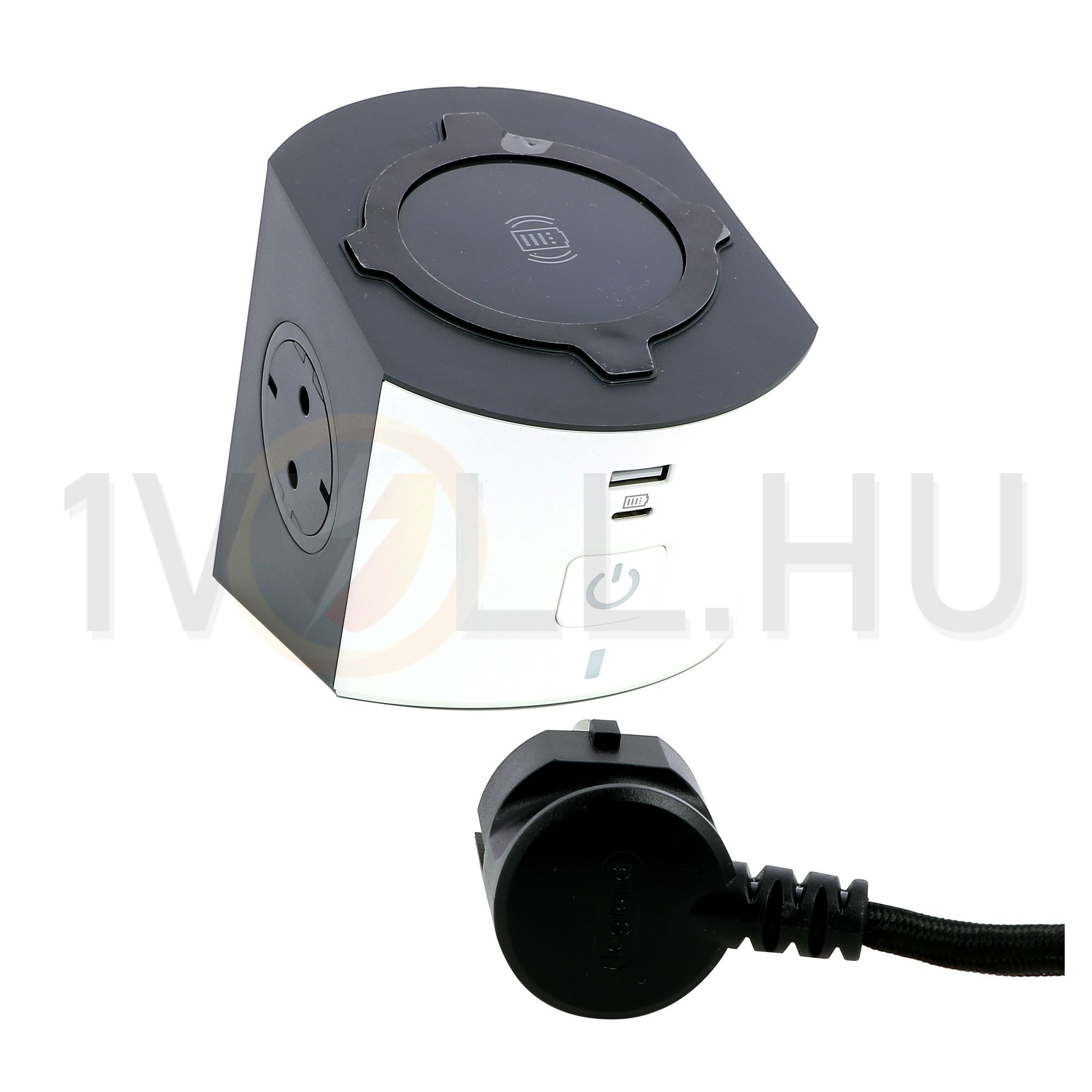 Asztali elosztótorony 2300W USB-A+USB-C/15W indukciós/10W 1mm2 1.5m 2x2P+F/230V PowerCub LEGRAND - 694506