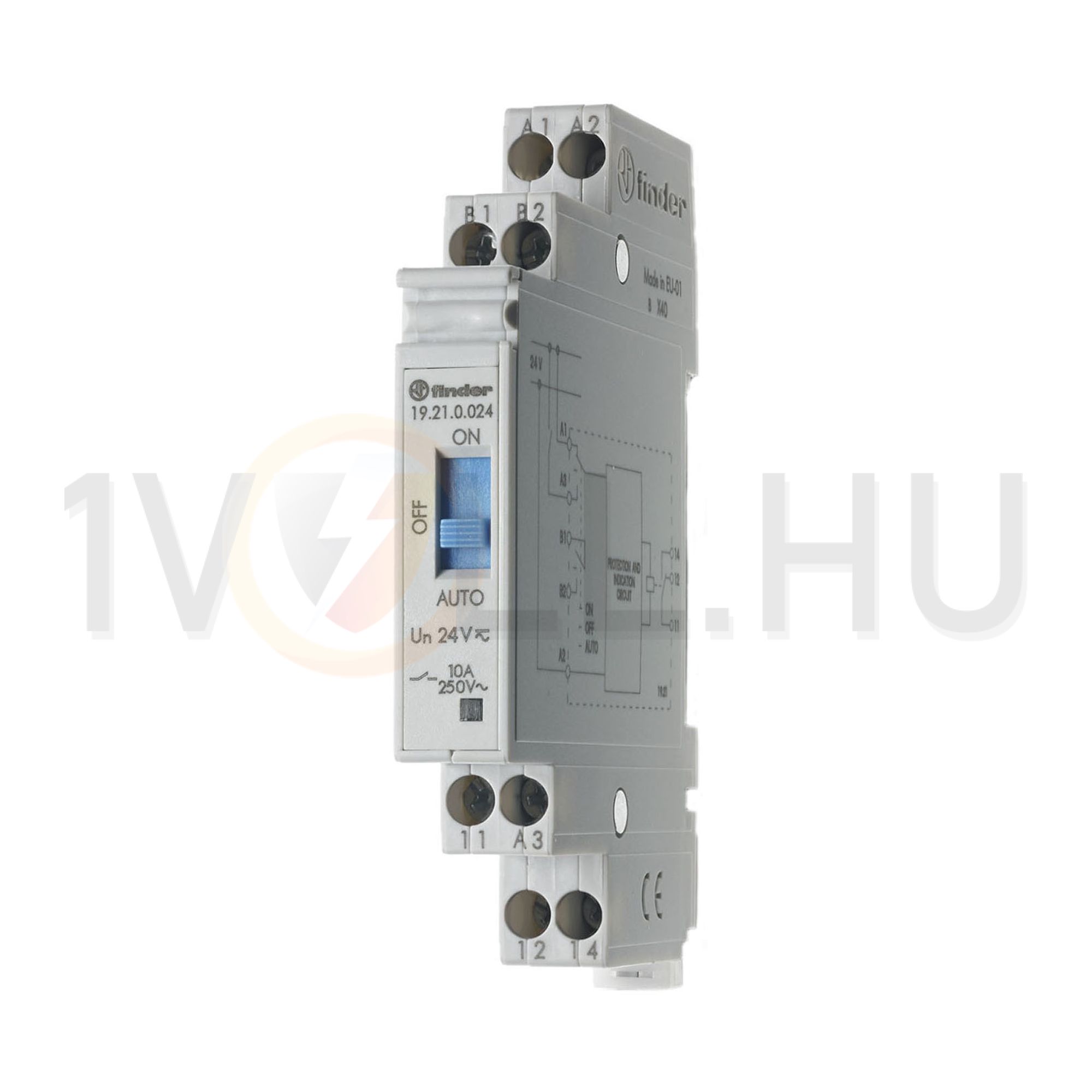 Beavatkozómodul Auto-Ki-Be 10A 1-v csavaros 24VAC 24VDC monostabil IP20 19.21.0.024.0000 FINDER - 192100240000