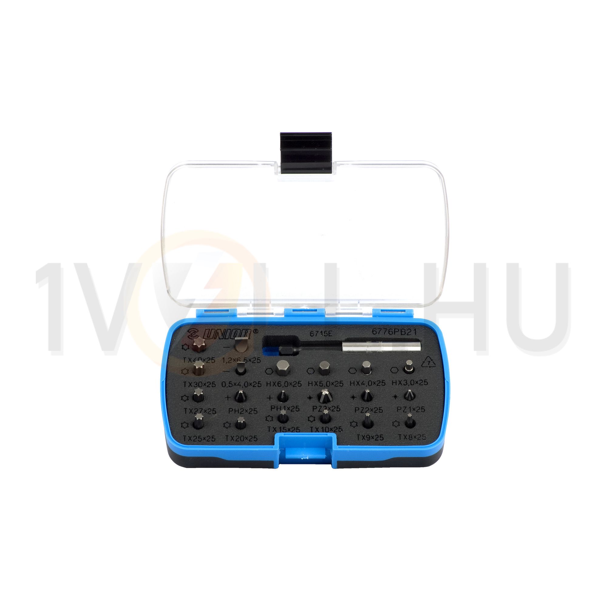 Bitkészlet műanyag dobozban 2db/PH 3db/PZ 9db/TX 2db/lapos 4db/hex 6776PB21 UNIOR - 621650