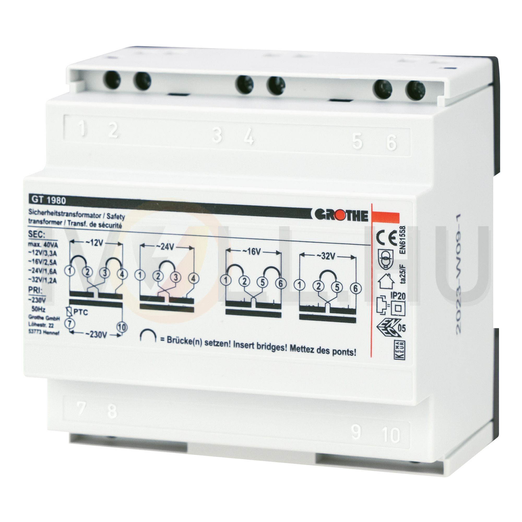 Biztonsági transzformátor 1F 40VA  GT 1980 GROTHE - 14140