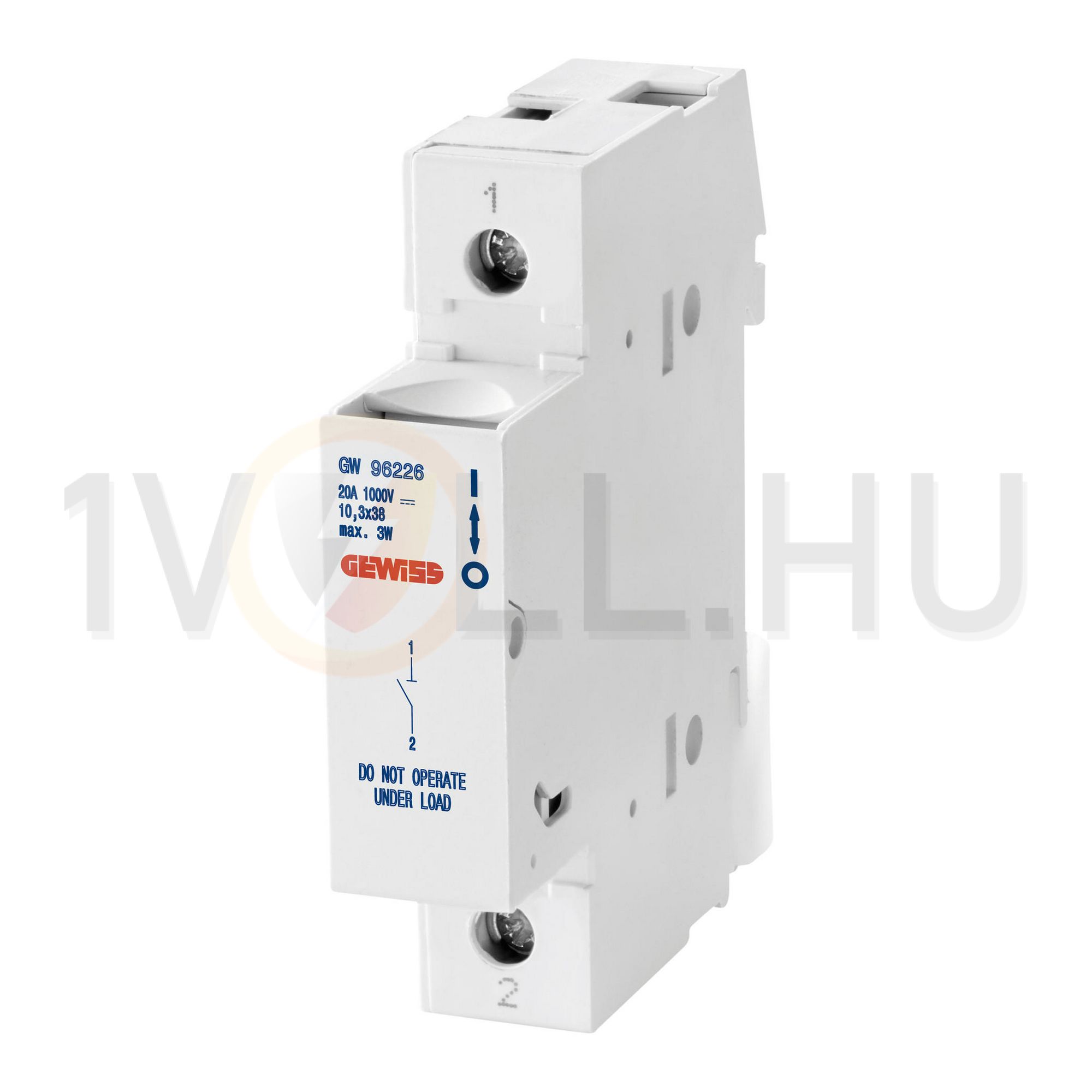 Biztosítós szakaszoló sorolható 20A 1P 10x38mm-betét 1000V 1M kalapsínre 90AM GEWISS - GW96226