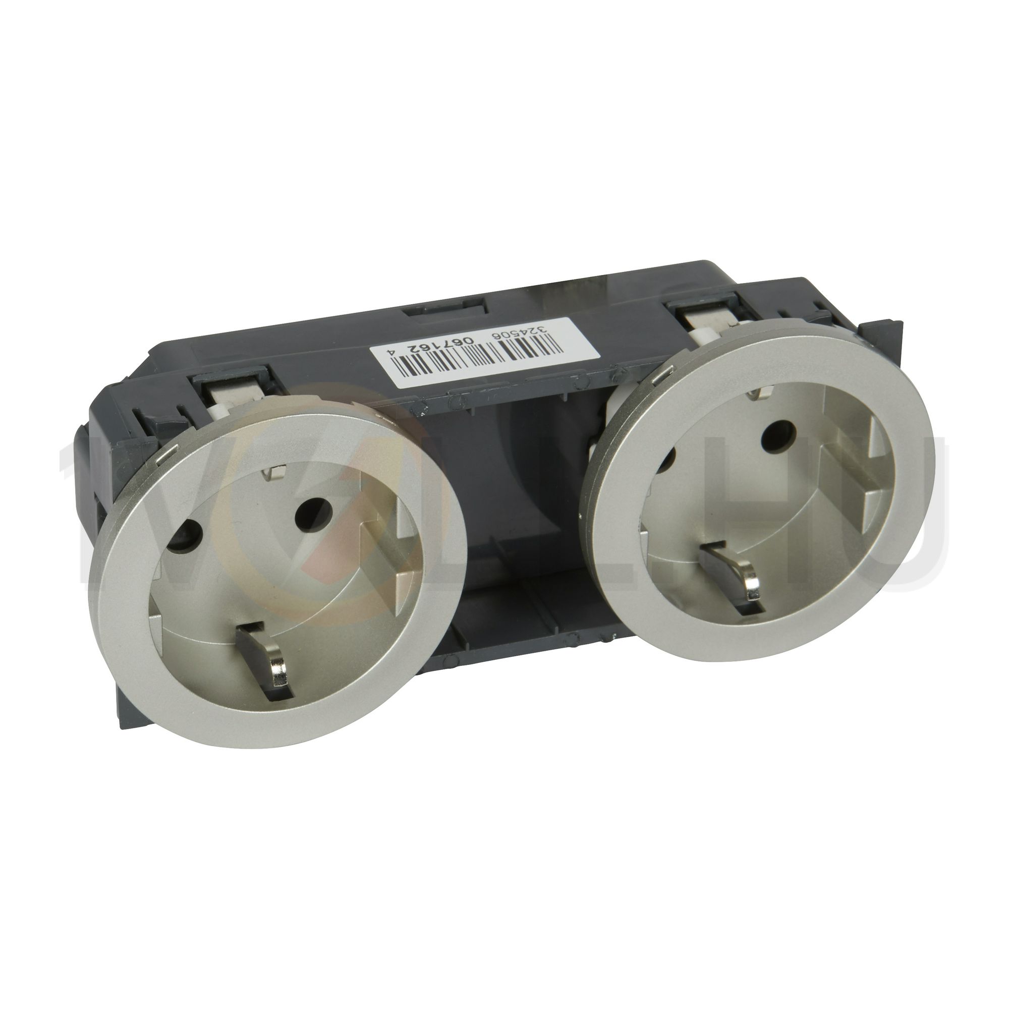 Céliane 162/2 dugalj sínes földelt központi fedlap gyerekzárral titán IP20 süllyesztett LEGRAND - 067162