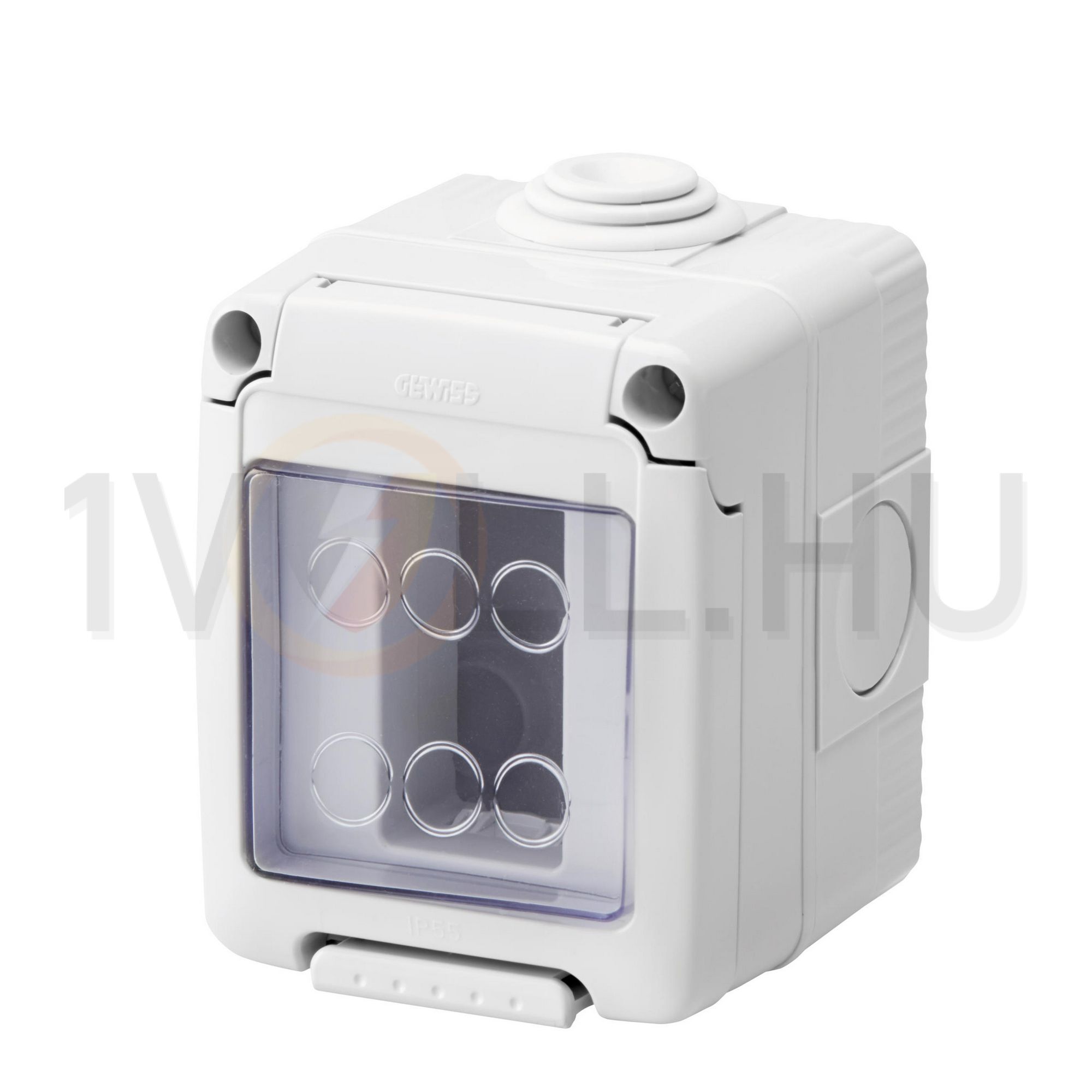 System szerelvénydoboz átlátszó ajtóval 1M 1-egység függőleges szürke műanyag IP55 27Combi GEWISS - GW27041