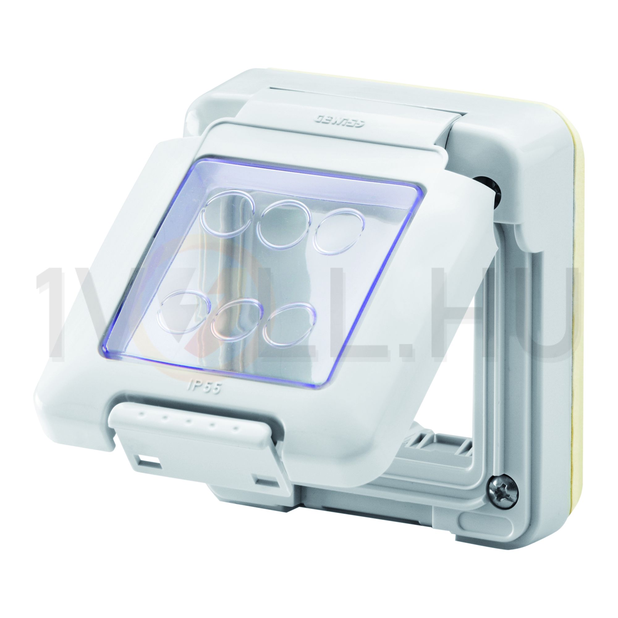 Vízmentes csapófedél 2modul vízszintes műanyag szürke lakkozott fényes 27Combi GEWISS - GW27401