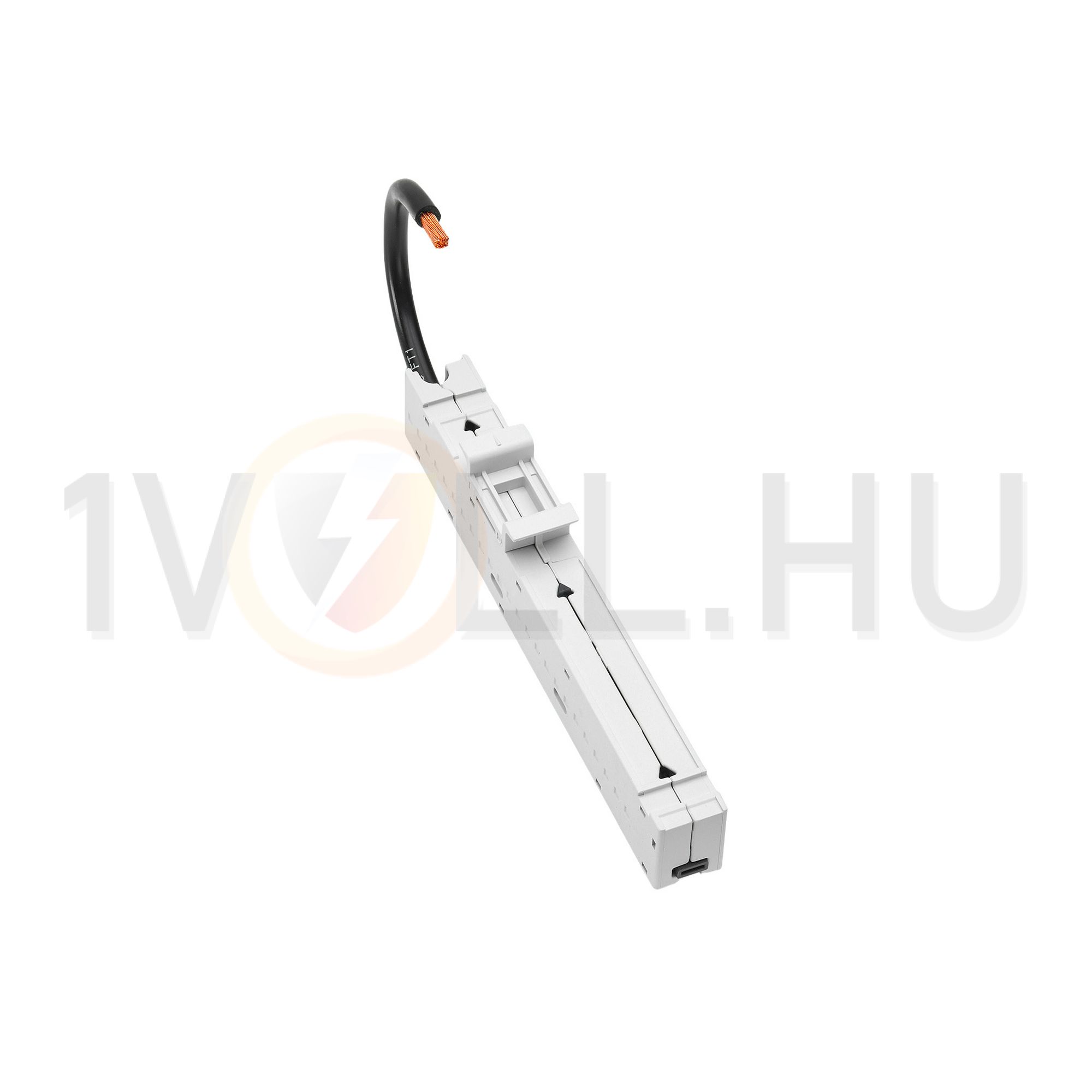 Csatlakozóadapter 1P (L3) 10mm2 kivezetéssel + 1db fix DIN sínnel 63A 18mm 1-sínnel EQUES CrossBoard Wöhner - 32309
