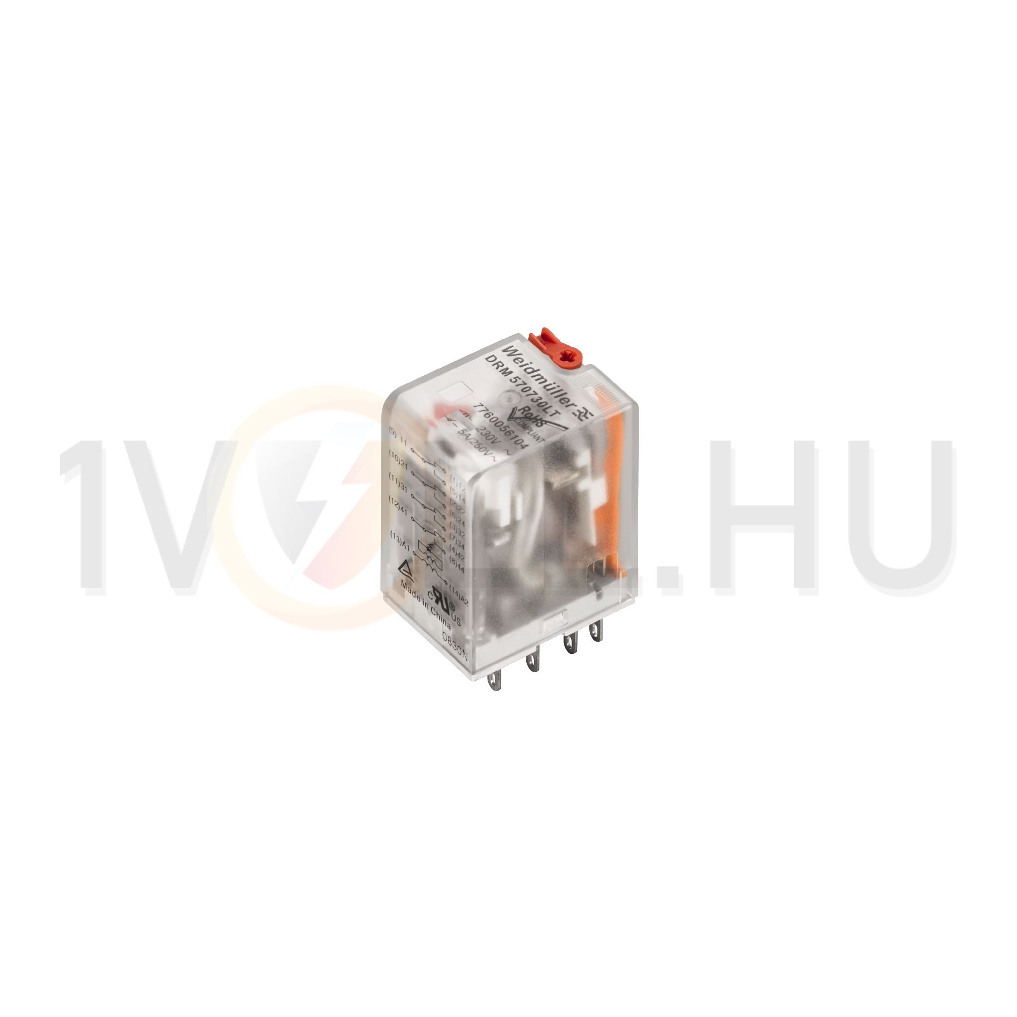Csatolórelé 5A 4-v dugaszolós 184-253VAC monostabil IP20 DRM570730LT Weidmüller - 7760056104