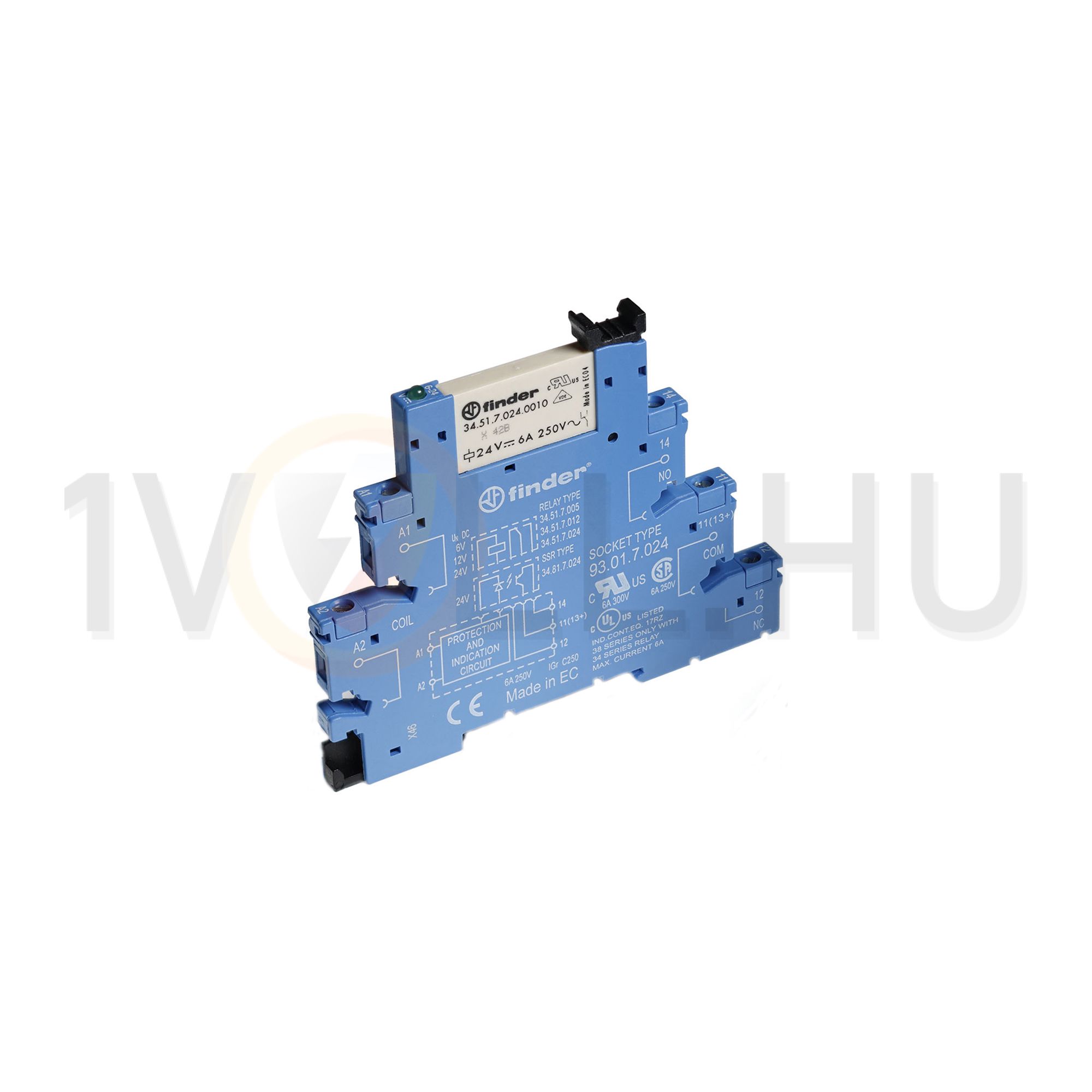 Csatolórelé keskeny 6A 1-v csavaros 24VAC 24VDC monostabil IP20 38.51.0.024.0060 FINDER - 385100240060