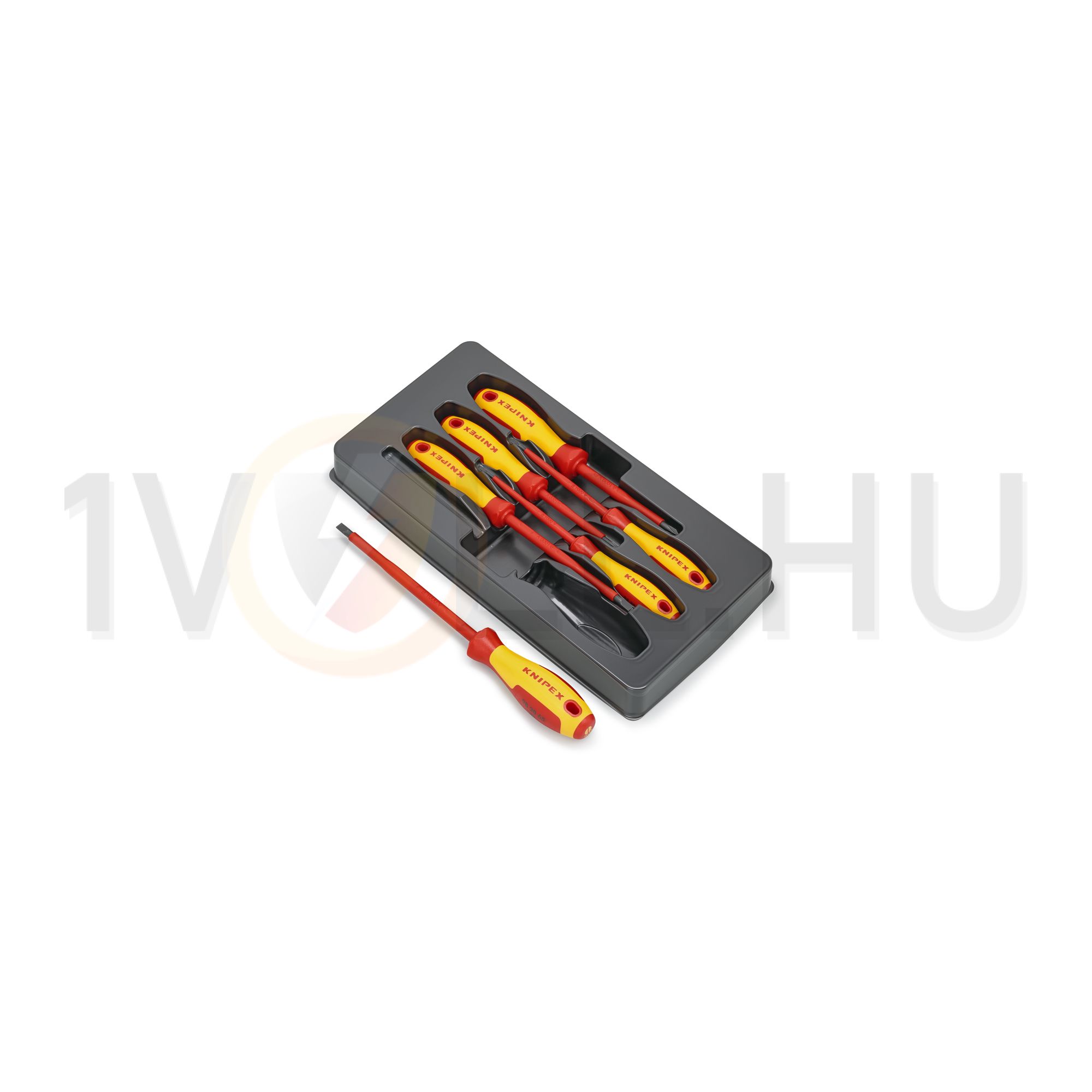 Csavahúzó készlet lapos 3-/4-/5,5-/6,5mm PH1/PH2 1000V 6-darabos KNIPEX - 002012V01