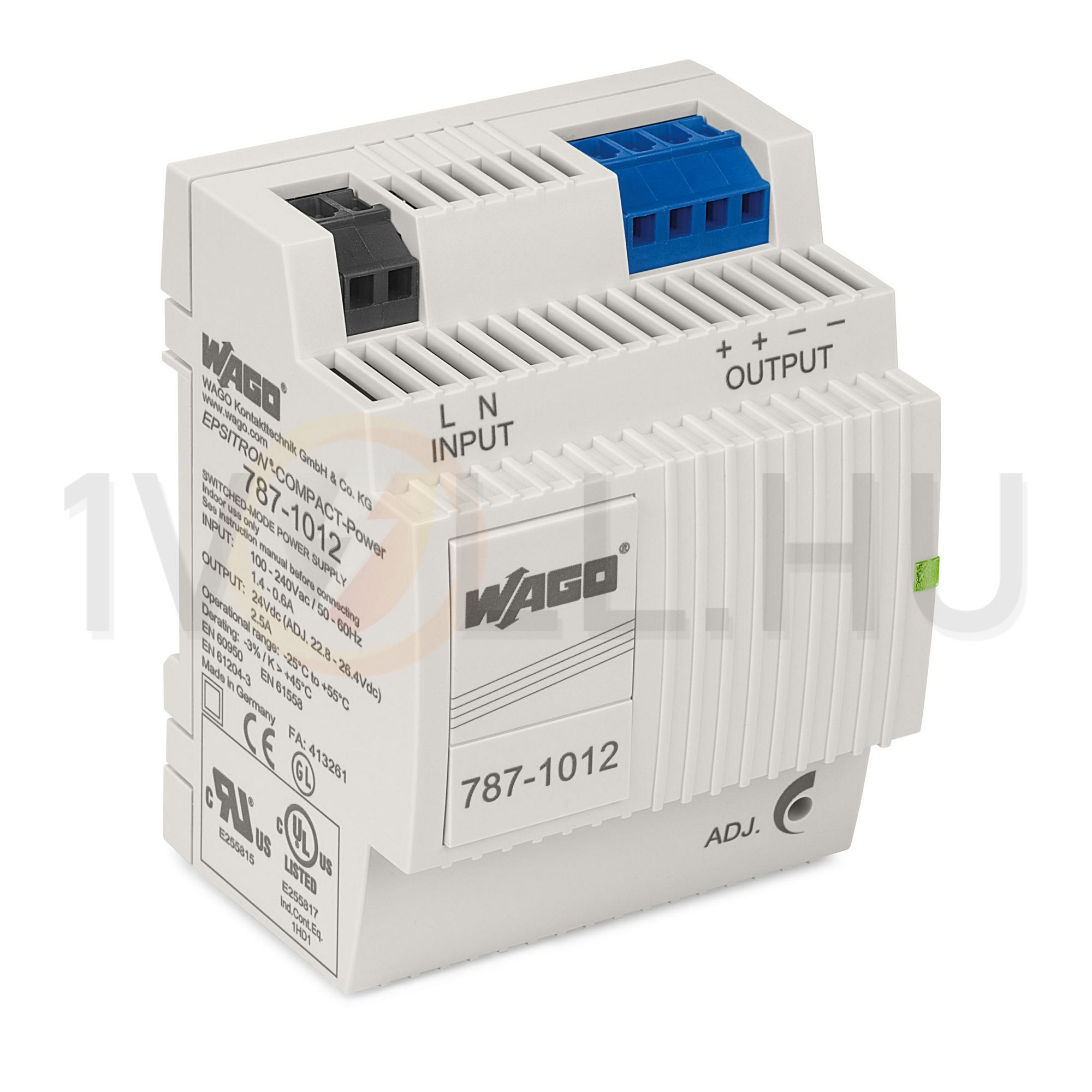 DC tápegység 85-264VAC-be 120-373VDC-be 22.8-26.4VDC-ki 2.5A-ki stabilizált 4M WAGO - 787-1012