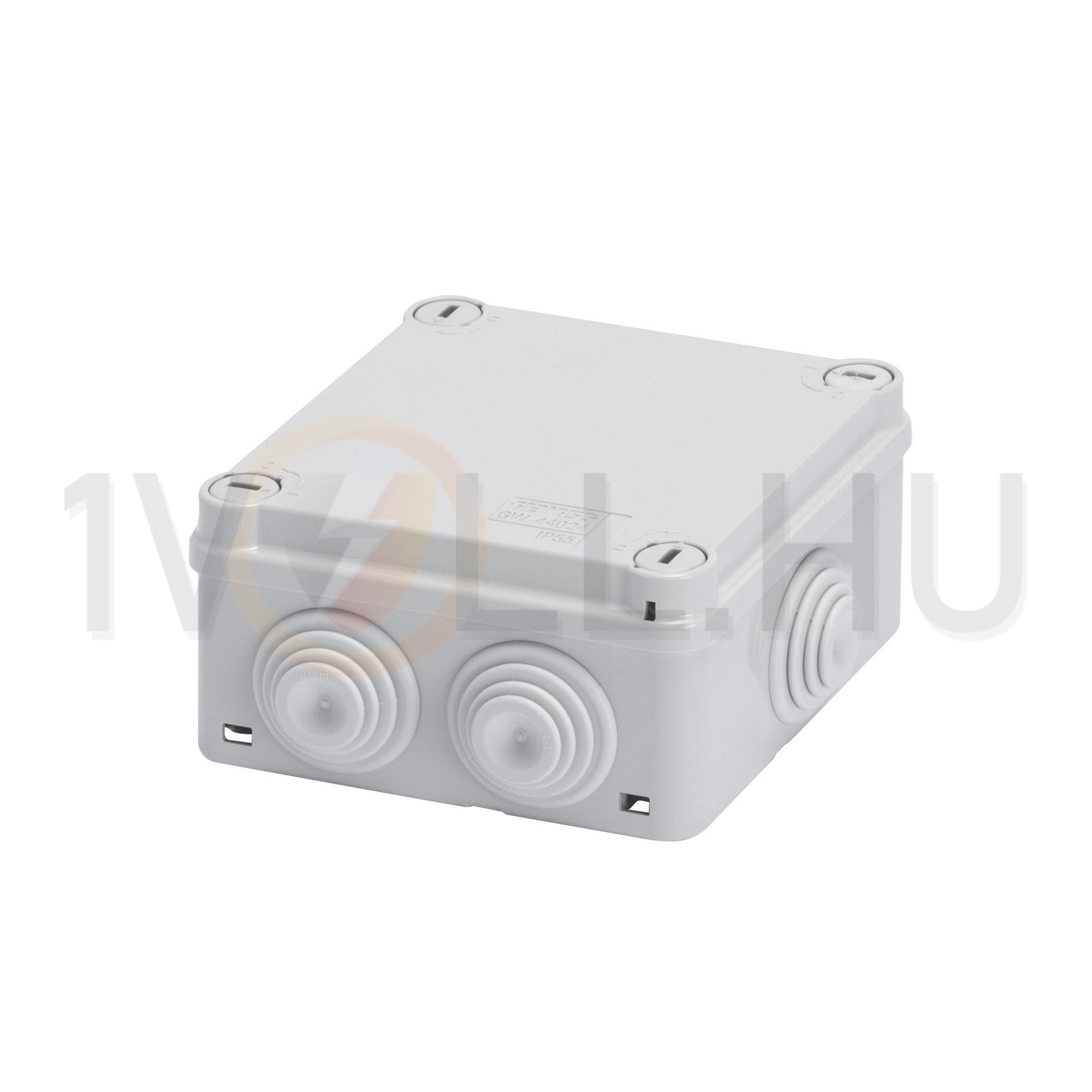 Doboz falonkívüli 1/4-fodulatos csavaros fedéllel membrános 120.5 x120.5x58mm (Belső: 100x100mm) IP55 44CE GEWISS - GW44024