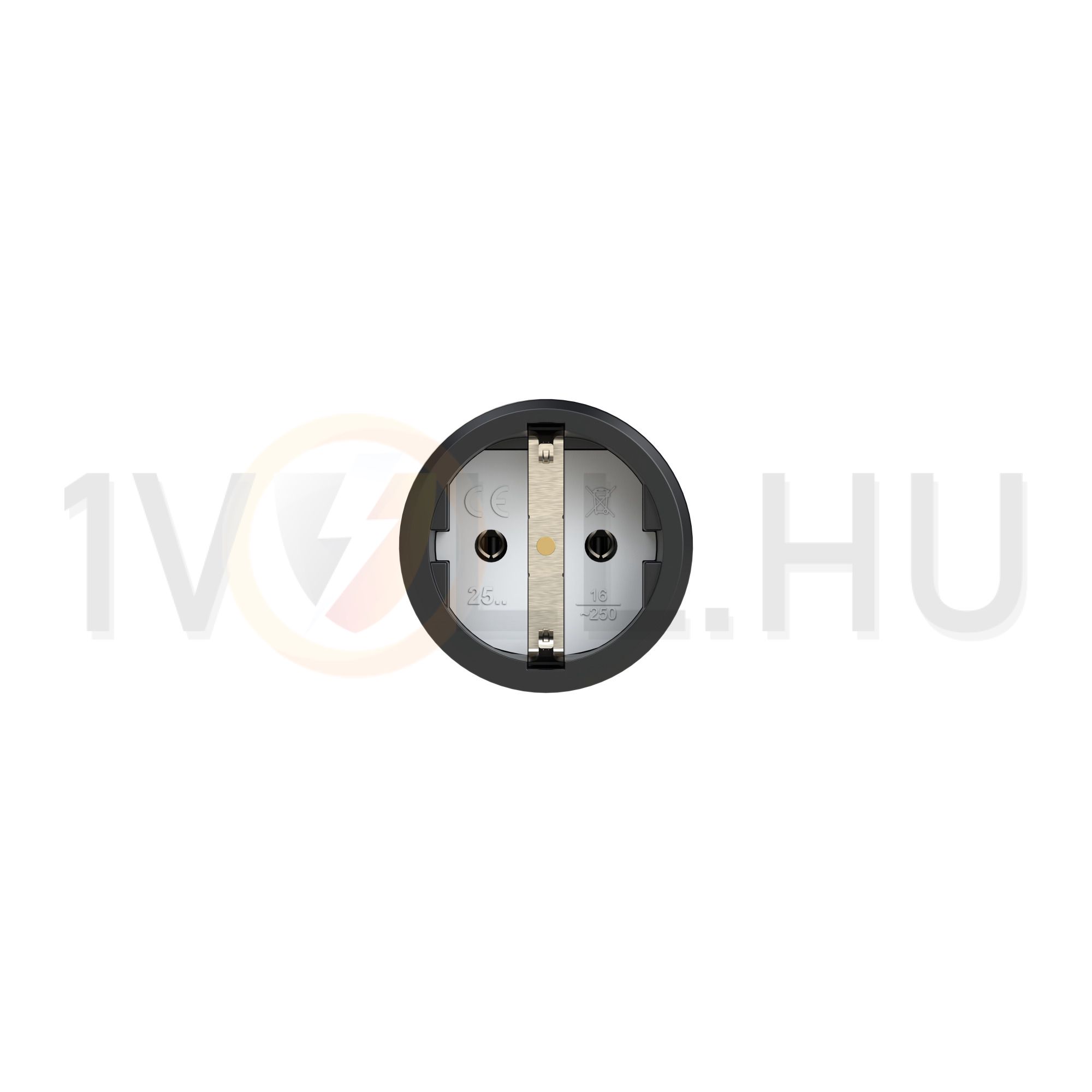 Dugalj lengő 2P+E fekete gyűrűvel fedeles 16A 230V egyenes fekete gumi csavaros IP54 Taurus2 PCE - 2511-ss