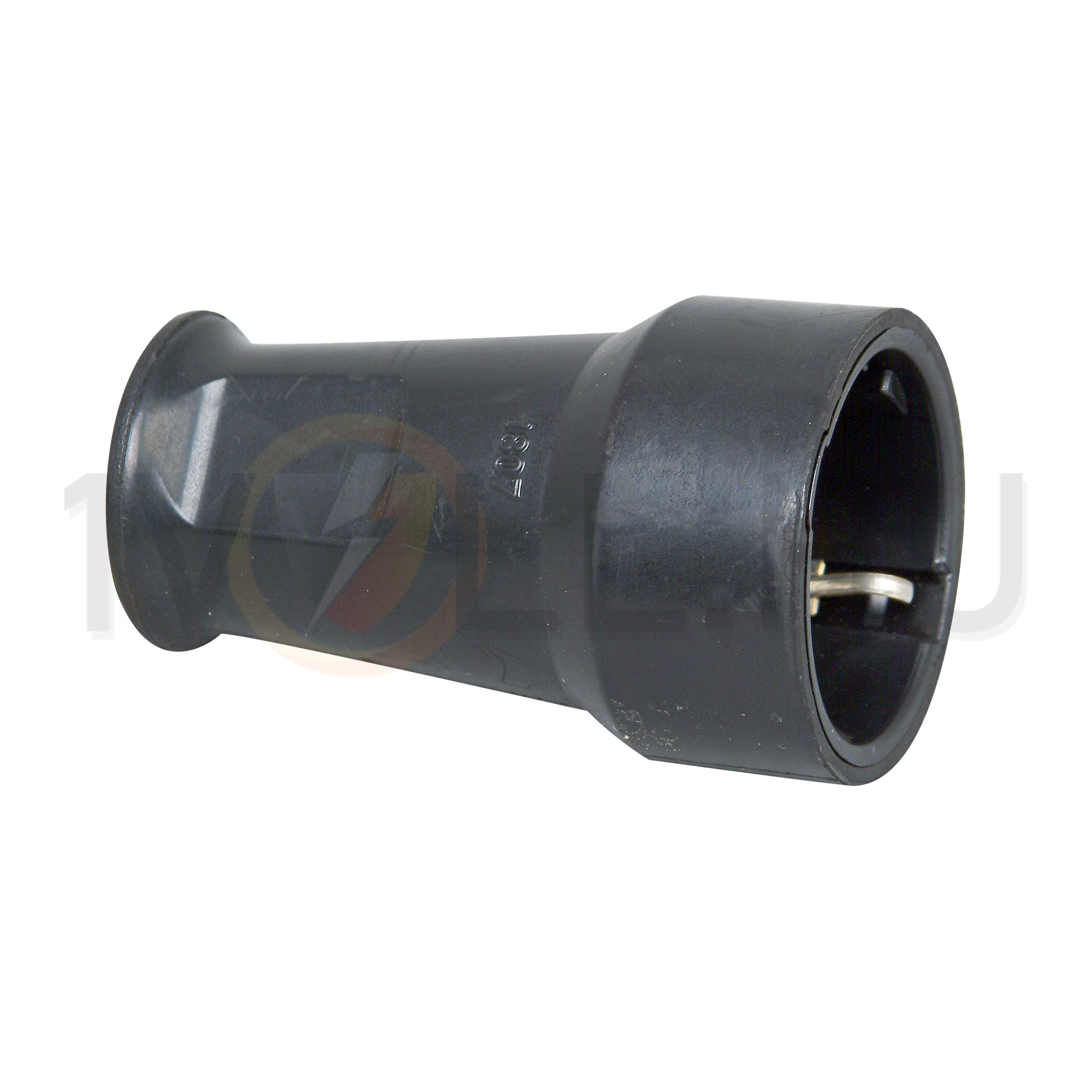 Dugalj lengő 2P+F 16A 250V egyenes gumi csavaros fekete IP20 Kopp - 180716003