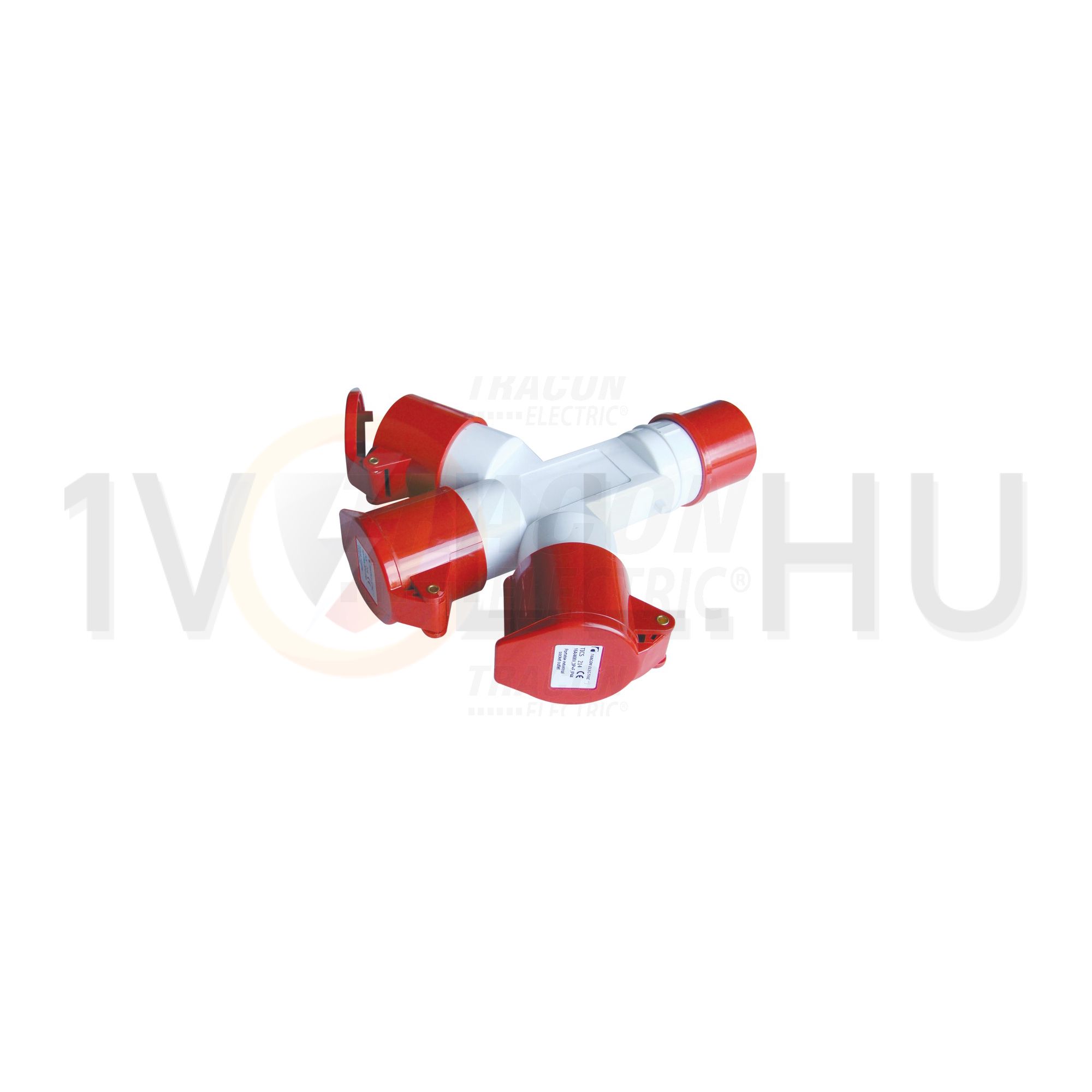 Dugaszoló adapter/elosztó 16A/400V 3x16AxPxxxV műanyag fali IP44 fehér TRACON - TICS-1024