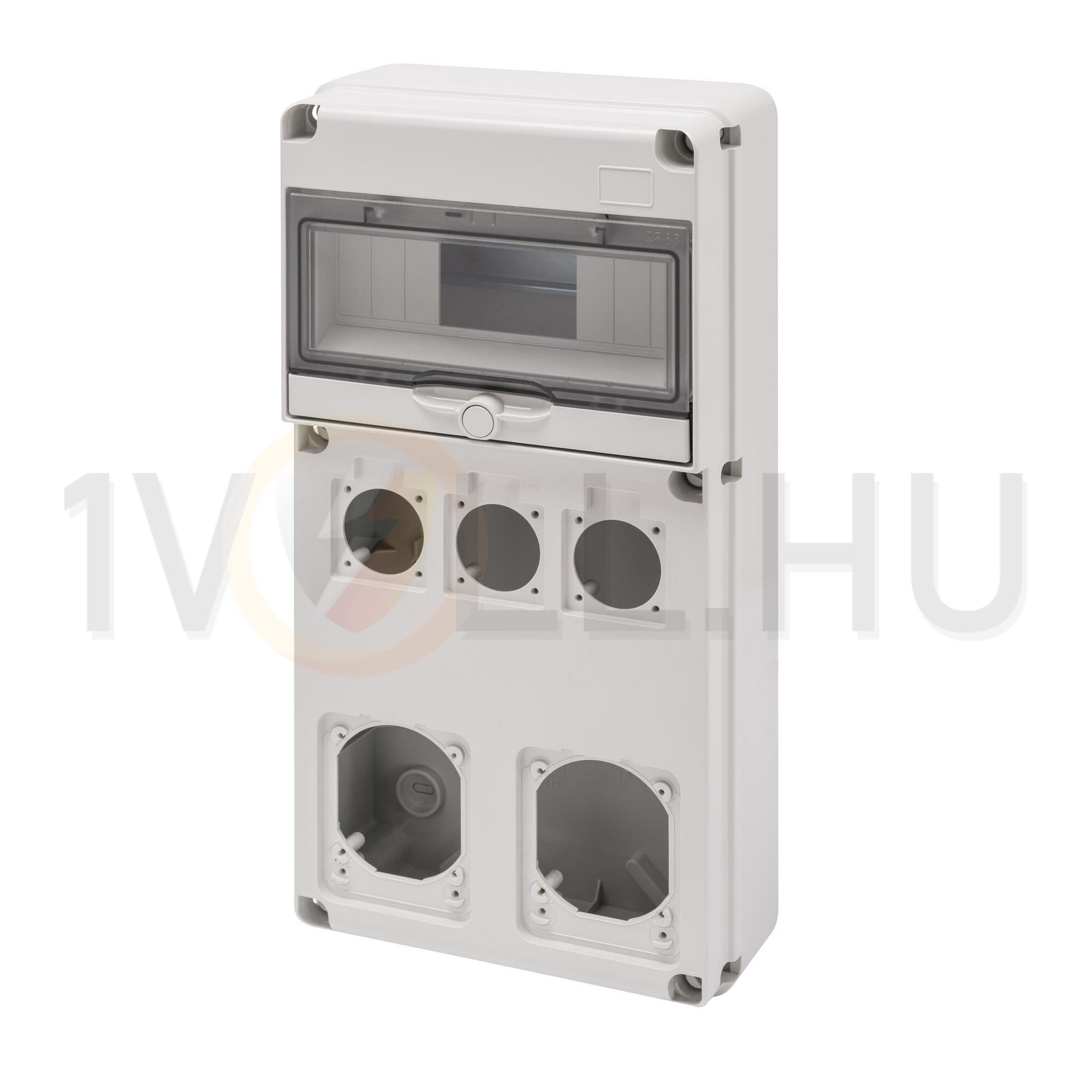 Dugaszoló kiselosztó 16A/230V 10M 3x(50x50mm)+2x16A-dugaljhely műanyag fali IP65 68Q-DIN GEWISS - GW68027N