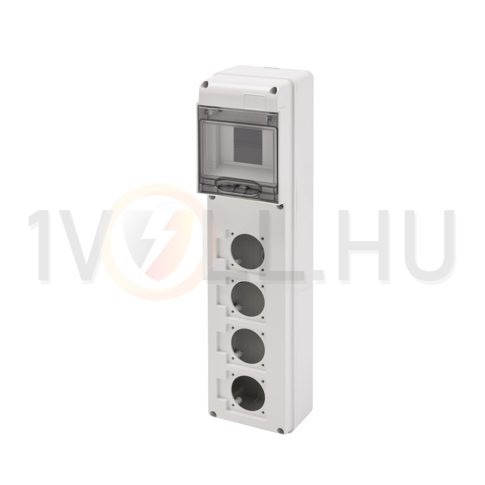 Dugaszoló kiselosztó 16A/230V 5M 4x(50x50mm)-dugaljhely műanyag fali IP65 szürke 68Q-DIN GEWISS - GW68026N