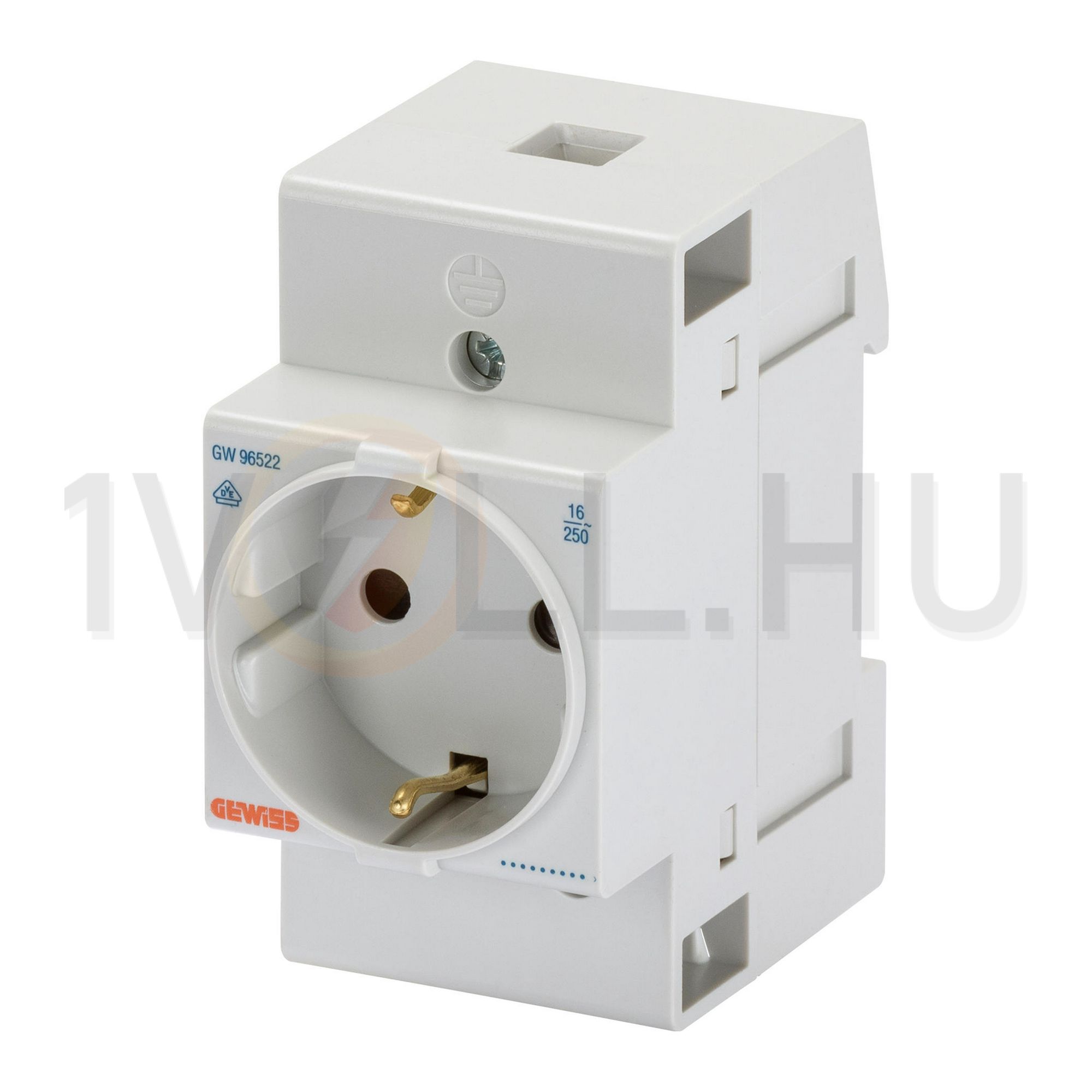 Dugaszolóaljzat 2P+F sínre sorolható 250V AC 16A földelt 2.5M 90AM GEWISS - GW96522