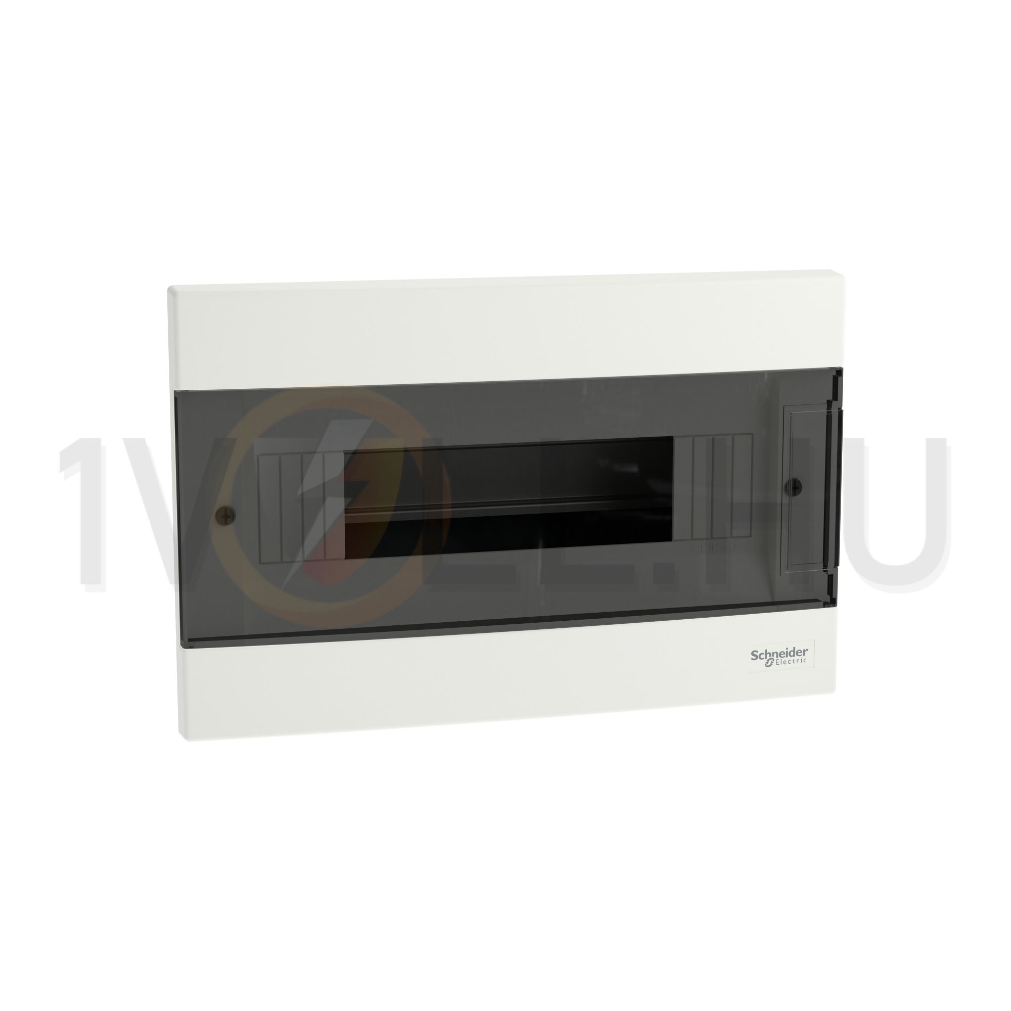 Kiselosztó PE/N-sínnel 1x 12M süllyesztett fehér IP40 átlátszó teli ajtó EASY9 EU Schneider - EZ9EUA112