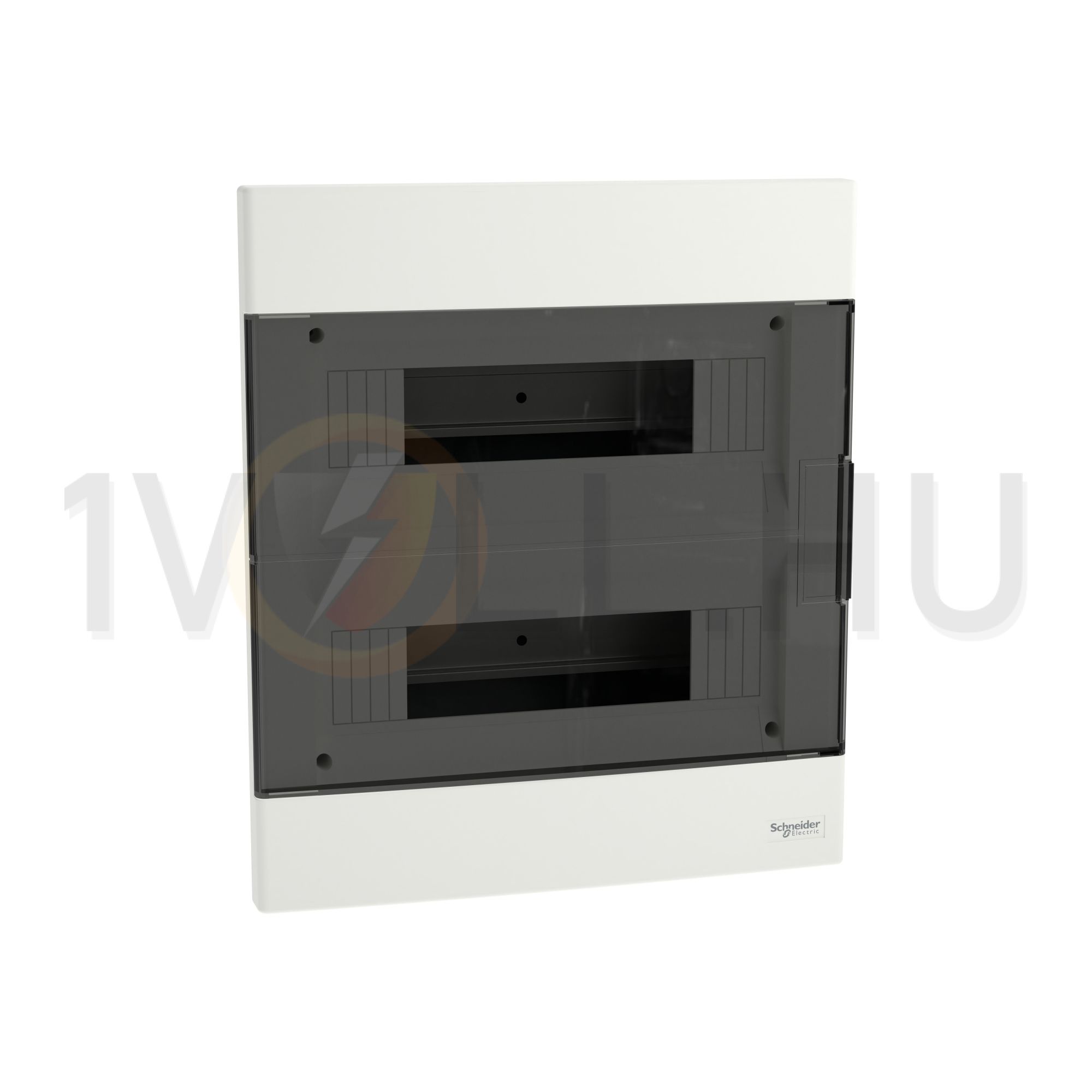 Kiselosztó PE/N-sínnel 2x 12M süllyesztett fehér IP40 átlátszó teli ajtó EASY9 EU Schneider - EZ9EUA212