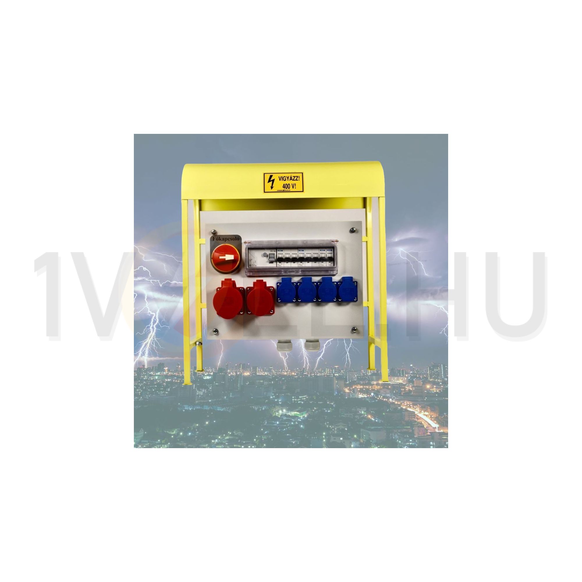 Felvonulási szekrény állvány felfűzh. +FI 4x3P16A/230V 1x5P16A/400V 63A IFSZ Buváll-Profi - IFSZ254080K_felfű