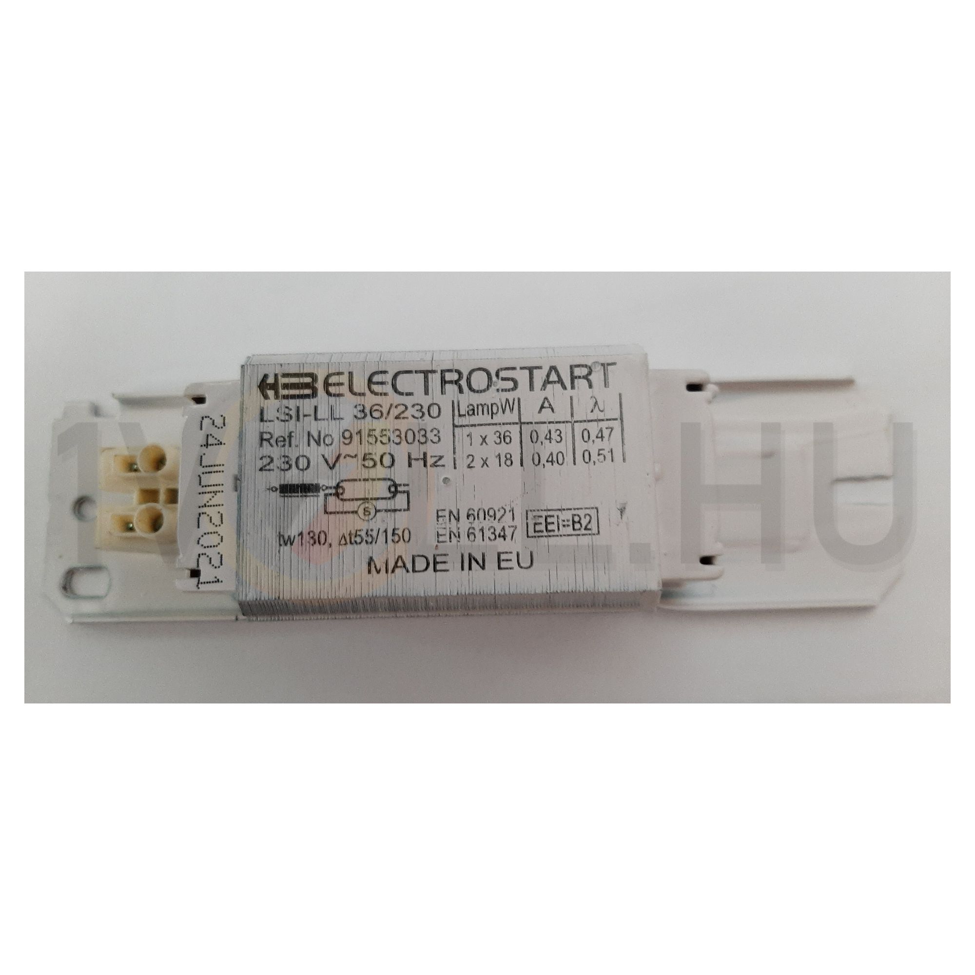 Fénycső előtét 36W hagyományos 230V T26 impregnált-ház I-osztály L 36 LSI LL Electrostart - L36