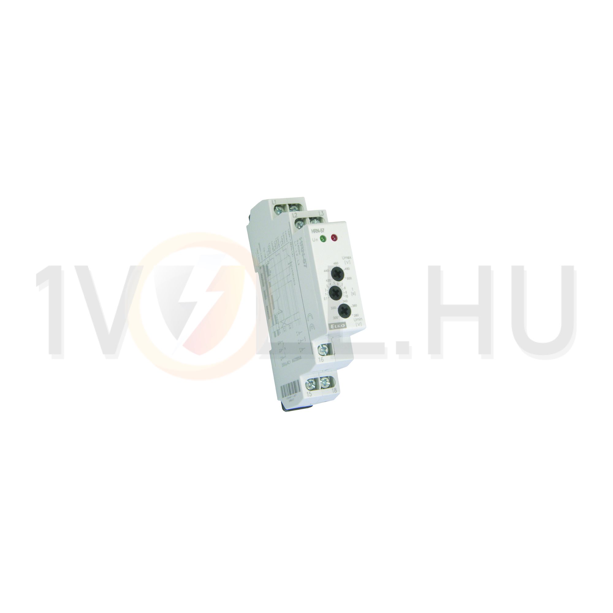 Feszültségfigyelő relé 3F kiesés/növekedés/csökkenés 8A/250V 300-500V AC 1v HRN-57 Elko EP - 3725