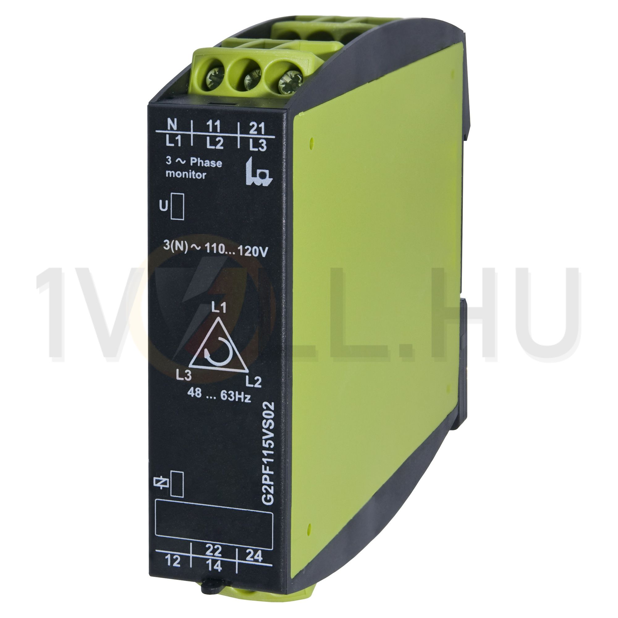 Feszültségfigyelő relé 3F(+N) kiesés/sorrend 5A/250V 300-460V AC 2v GAMMA G2PF400VS02 Tele-Haase - 2390000