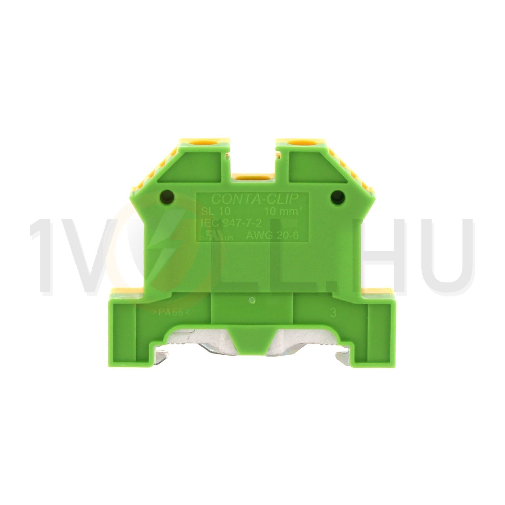 Földelő sorkapocs TS35 1-szintes 0,2-10mm2 zöld-sárga csavaros csavaros SL 10/35 GNYE CONTA-CLIP - 1213.2