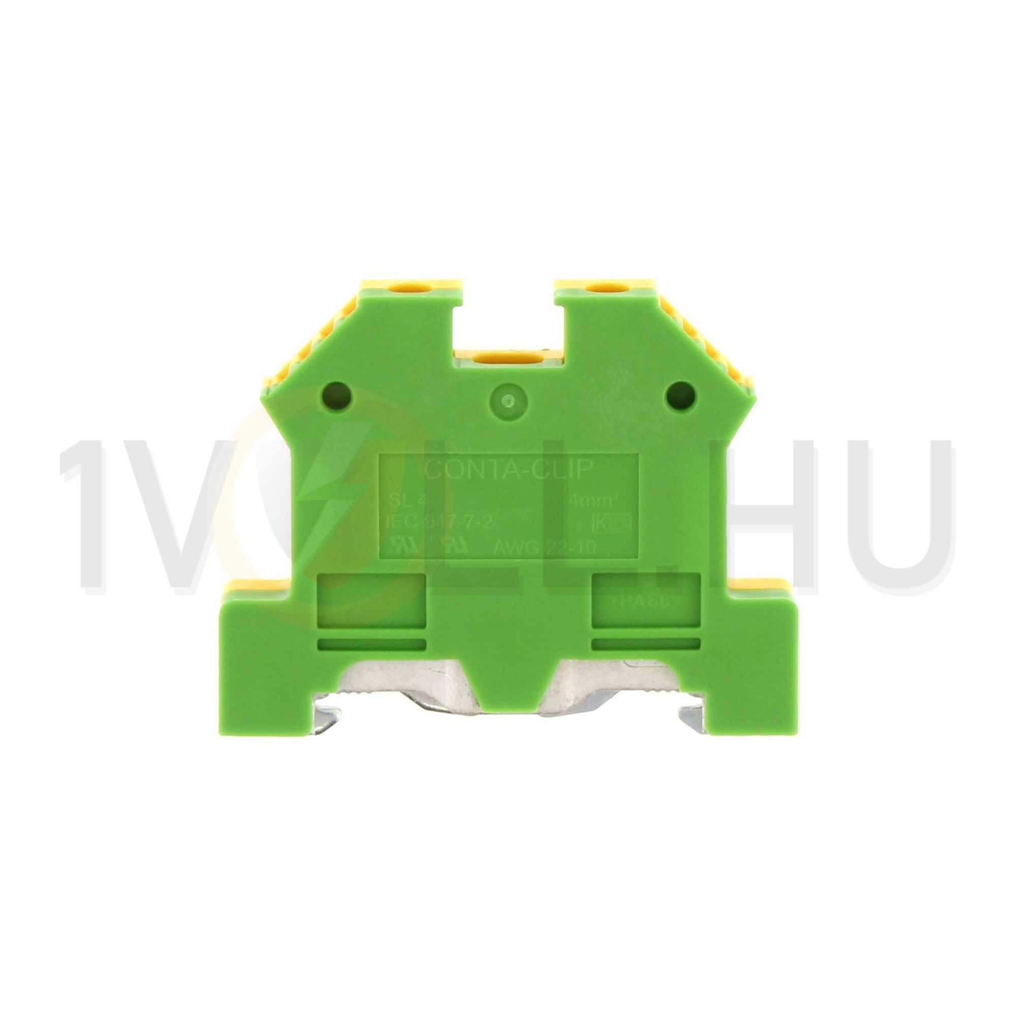 Földelő sorkapocs TS35 1-szintes 0,2-4mm2 zöld-sárga csavaros csavaros SL 4/35 GNYE CONTA-CLIP - 1212.2