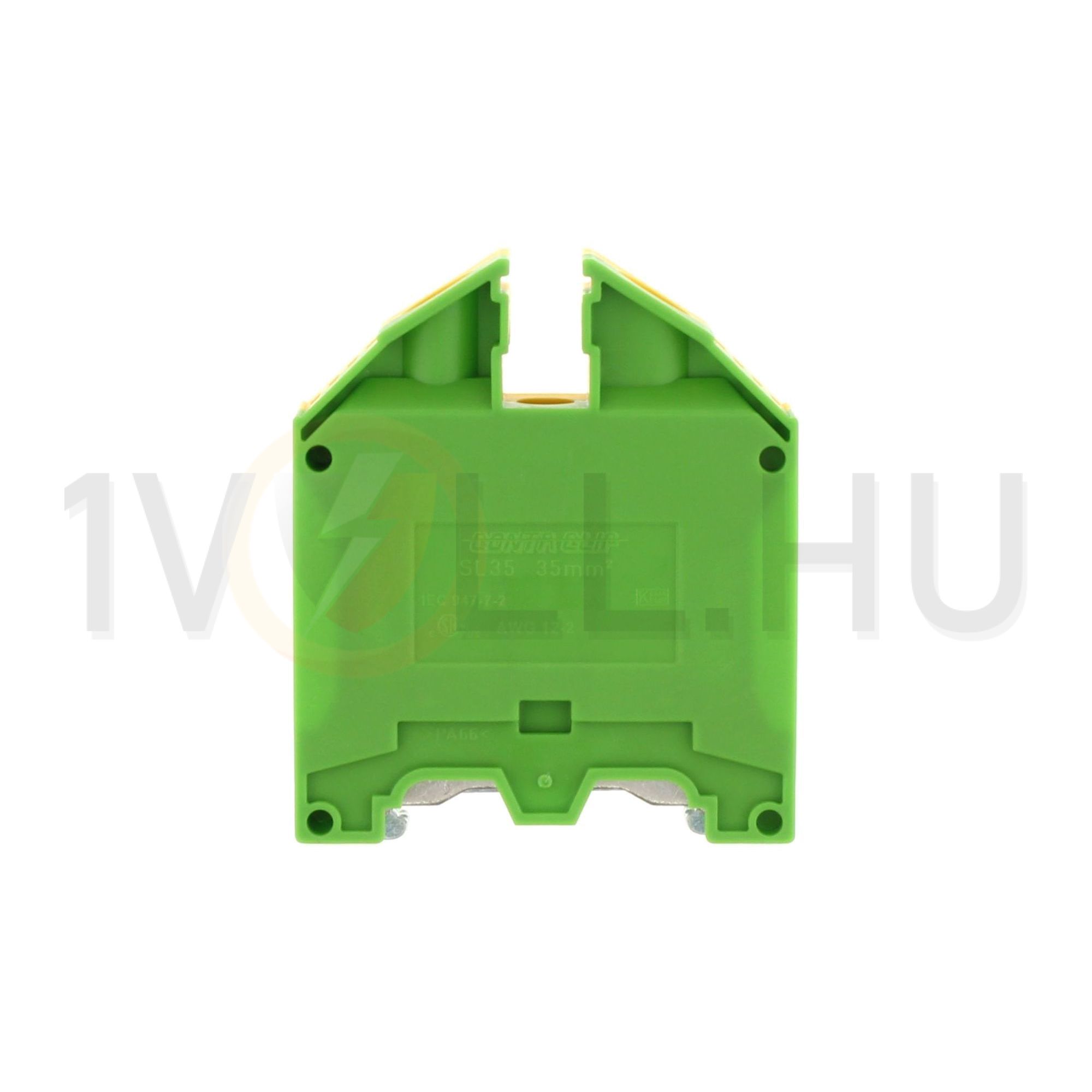 Földelő sorkapocs TS35 1-szintes 2,5-35mm2 zöld-sárga csavaros csavaros SL 35/35 GNYE CONTA-CLIP - 1199.2