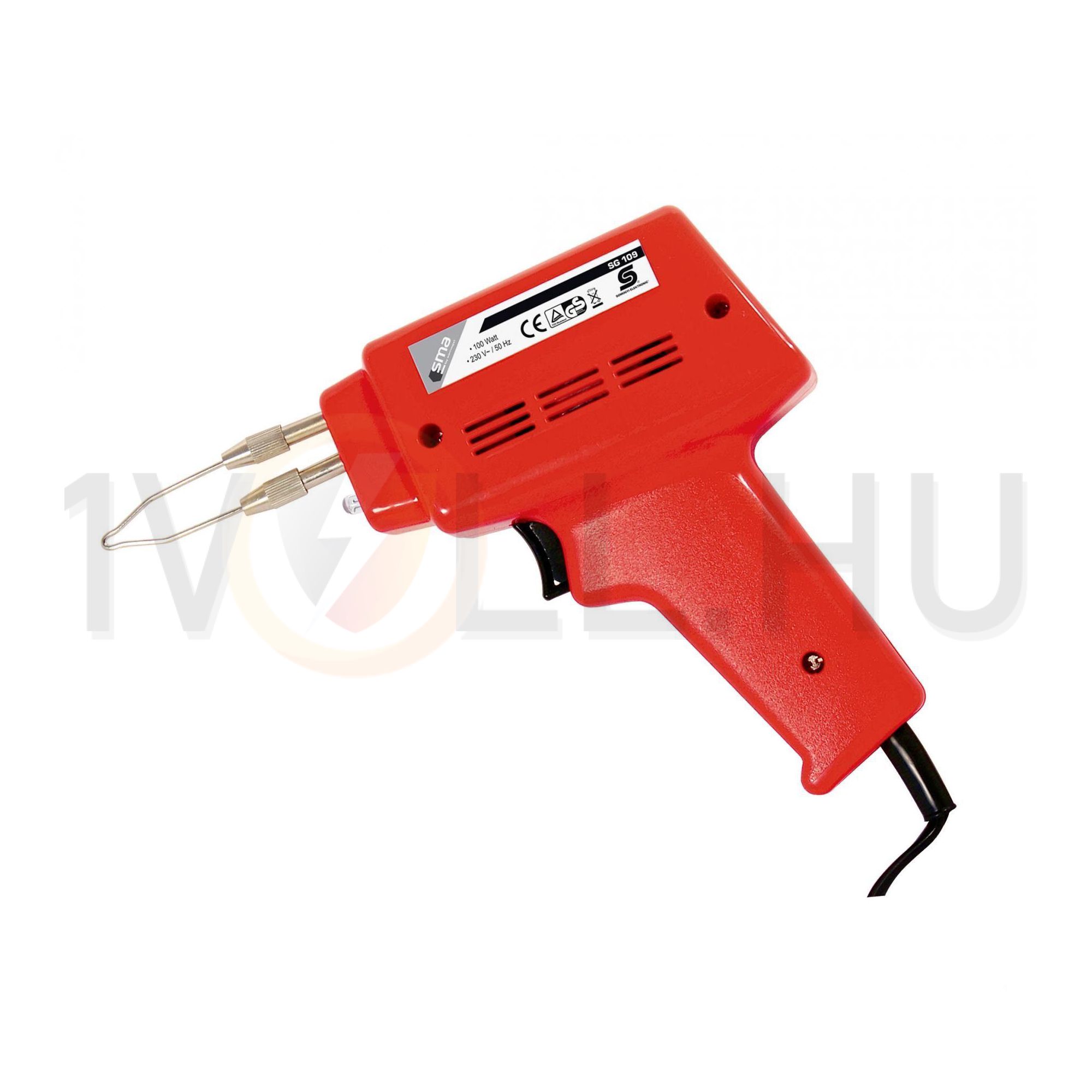 Forrasztó pisztolypáka SG109T-heggyel lámpával 100W 230V 3s-felfűtés  cserélhető csúcs SG 109 SMA