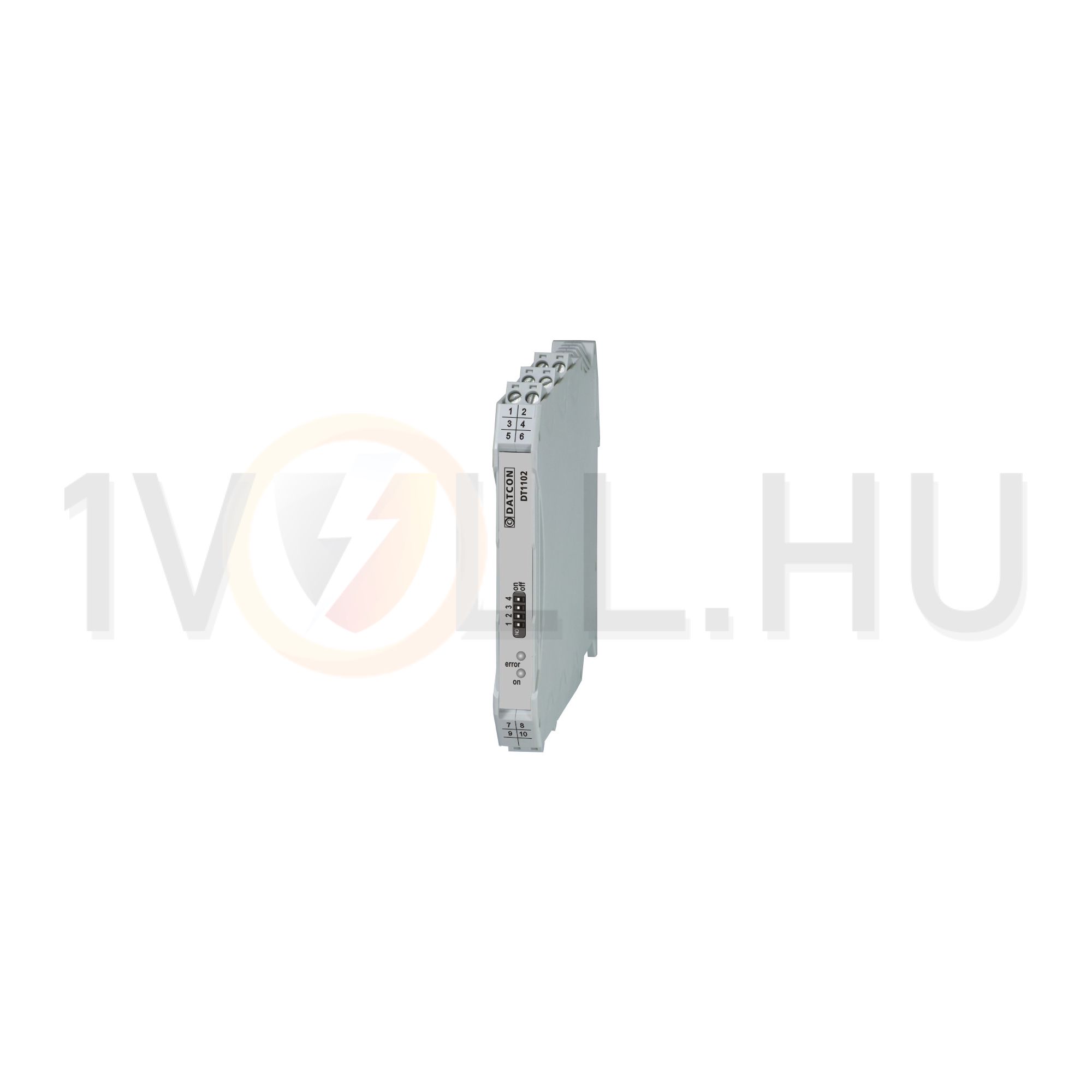 Galvanikus leválasztó átkapcsolható 0-20mA/4-20mA/0-10V/2-10V be-/kimenet 24VDC 66mA DATCON - DT1102