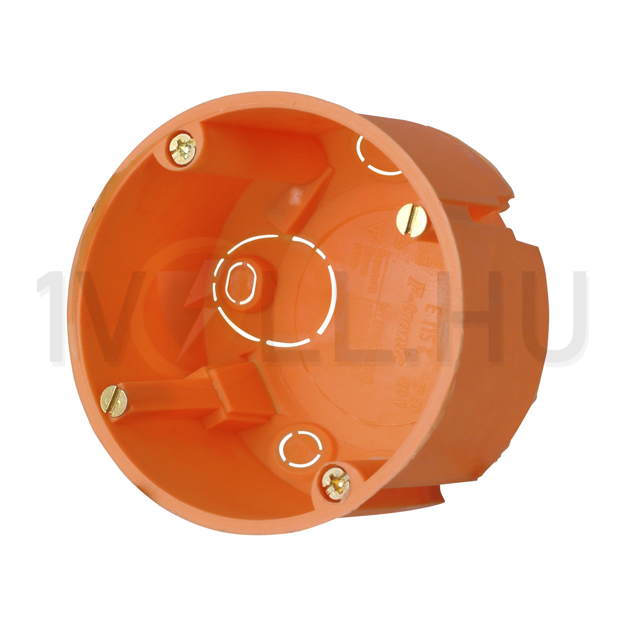 Gipszkarton szerelvénydoboz 1-es kerek 68mm-átmérő műanyag narancs csavarral Kopp - 346700004