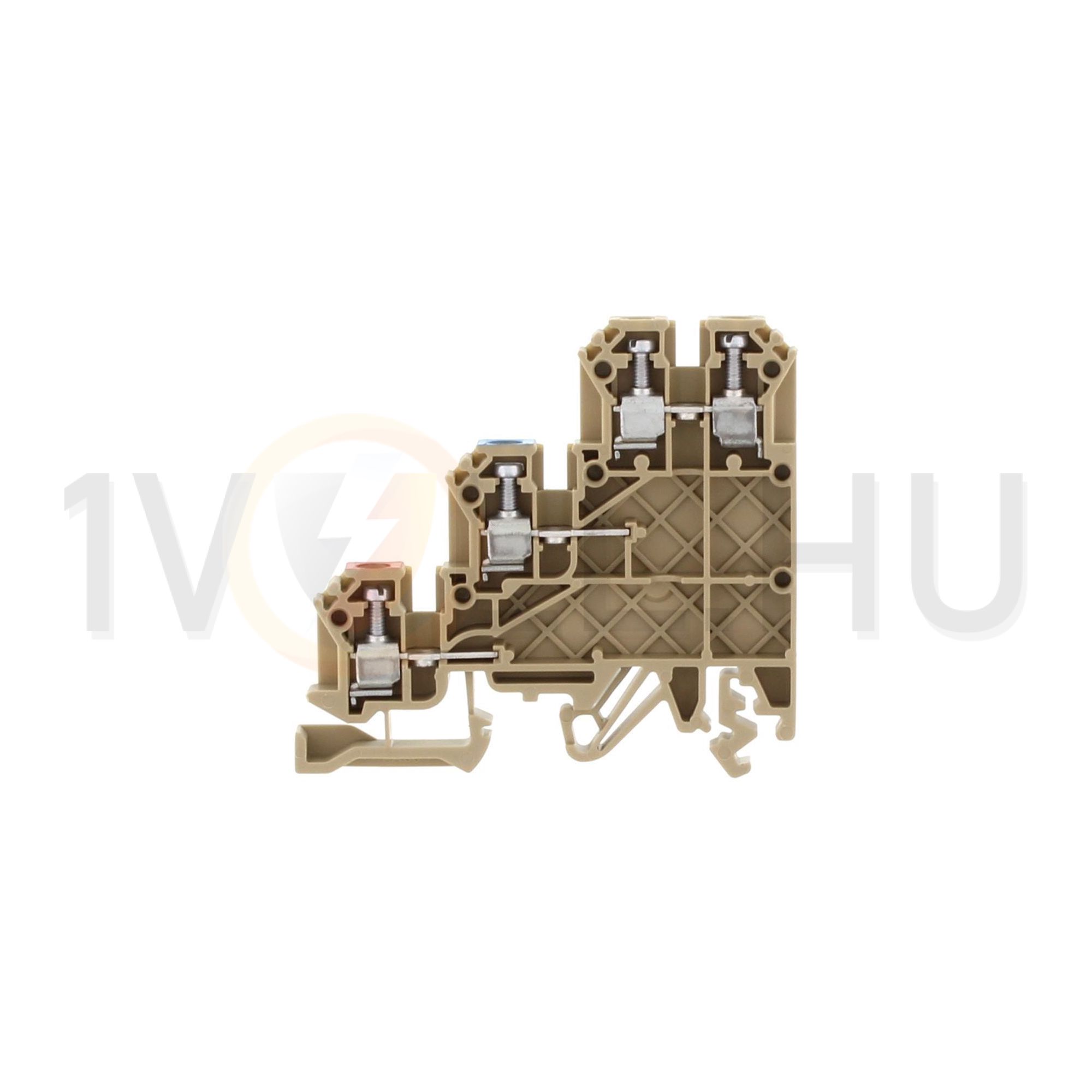 Háromszintes sorkapocs 2,5mm2 TS32/35 24A 250V csavaros bézs IK2,5BG CONTA-CLIP - 1260.2