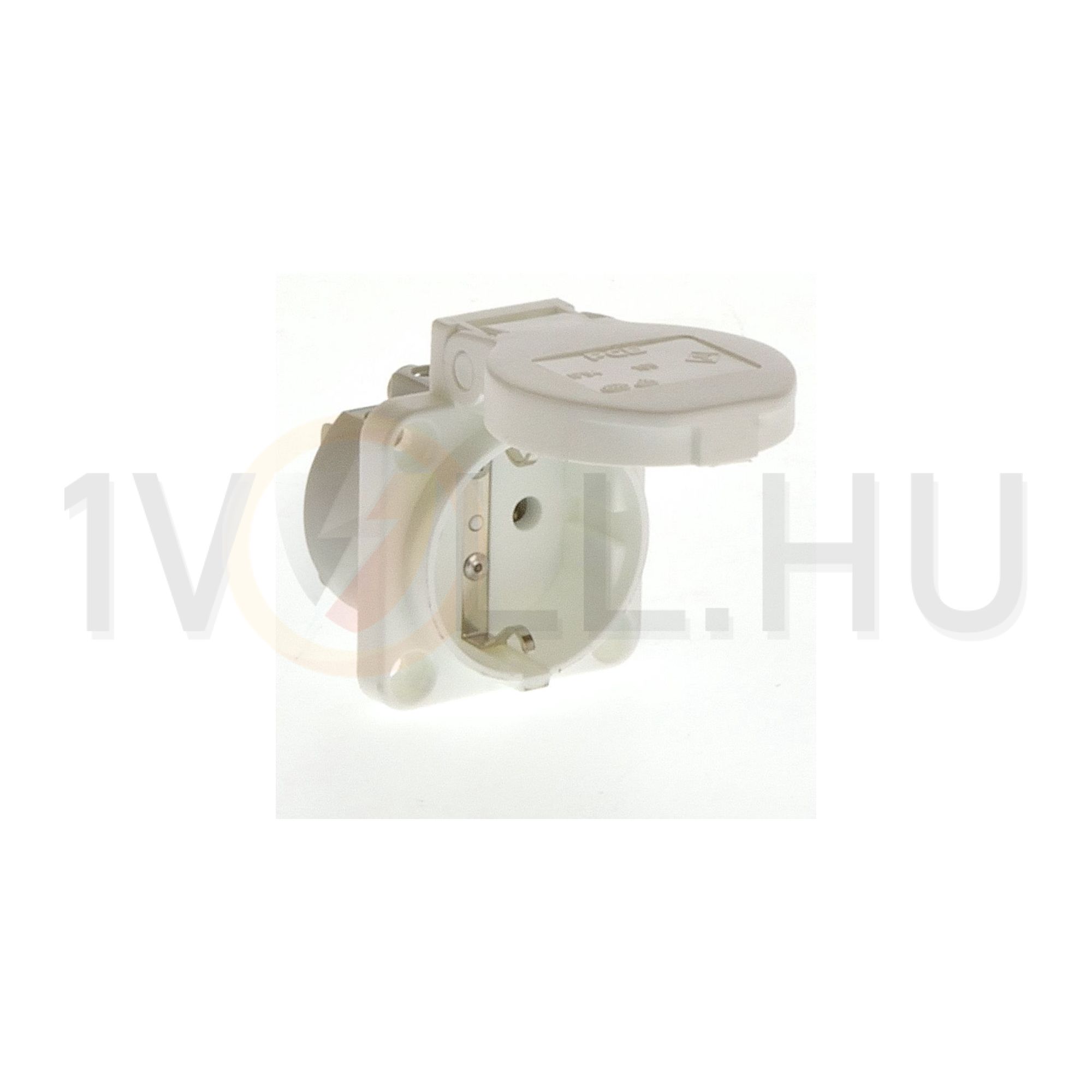 Háztartási dugalj beépíthető 2P+E +csapófedél 16A 3P 250V műanyag 50x50mm fehér S-Nova PCE - 105-0w