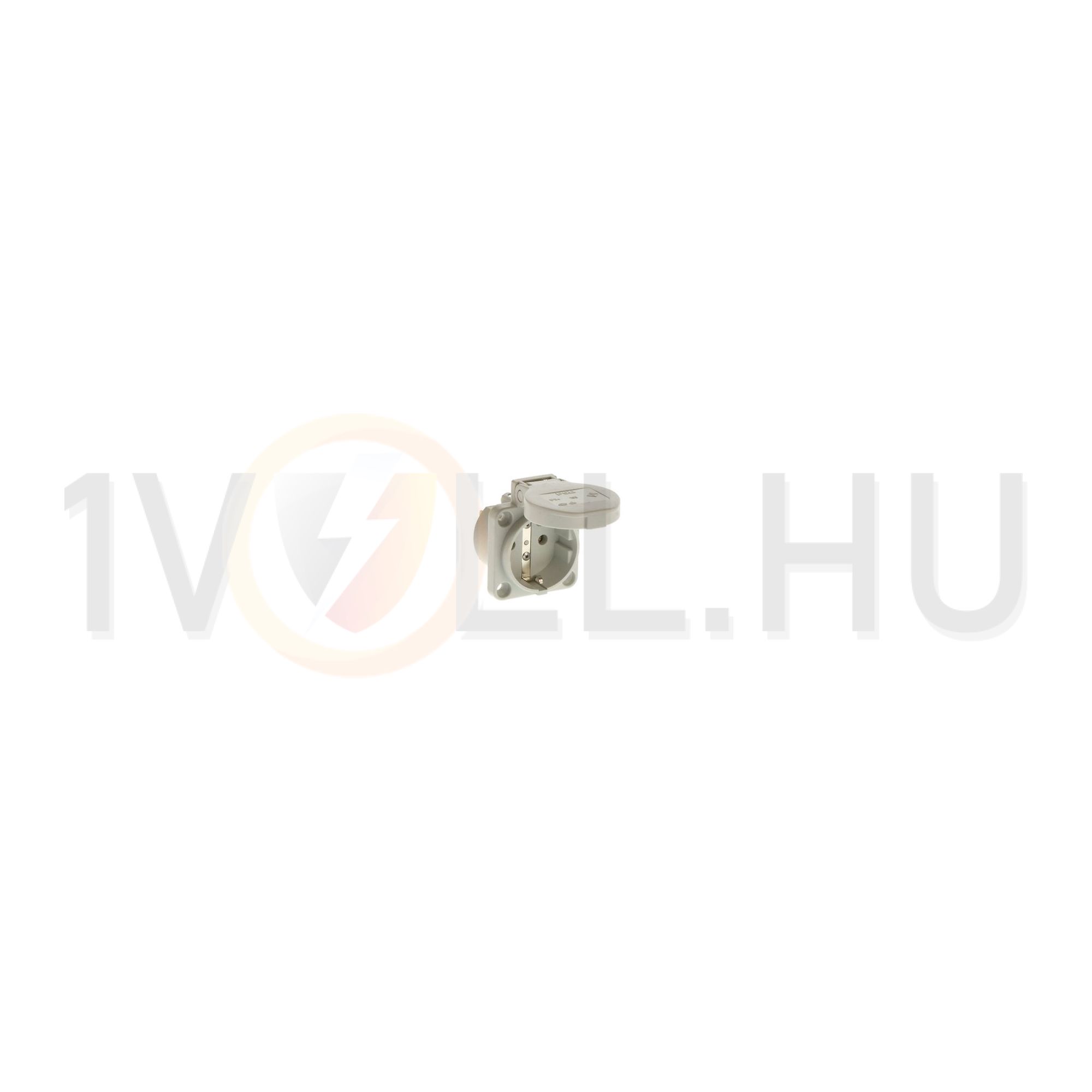 Háztartási dugalj beépíthető 2P+E +csapófedél 16A 3P 250V műanyag 50x50mm szürke IP54 S-Nova PCE - 105-0g