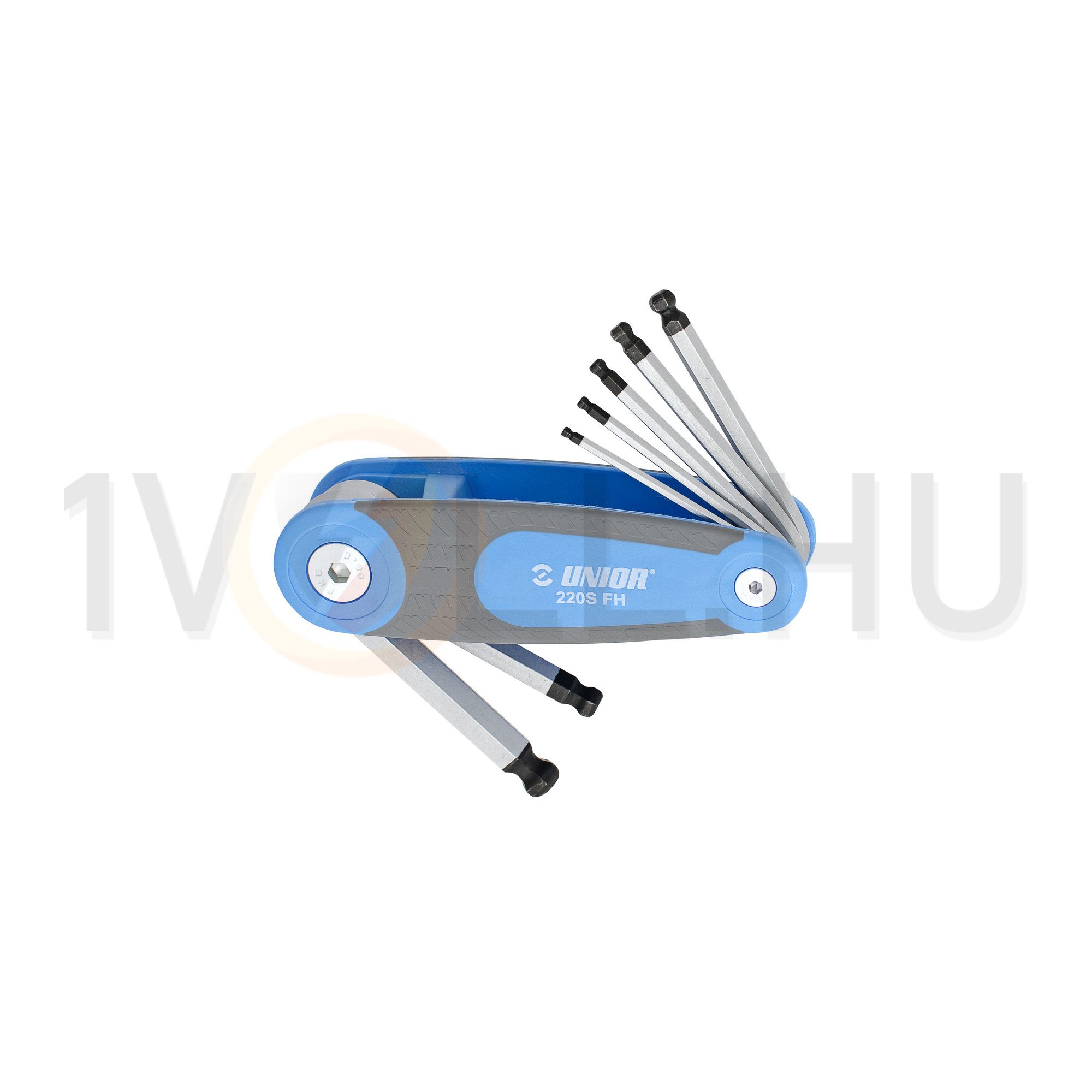 Imbuszkulcs készlet markolatba csukható kéák-szürke 2.5-10mm 7db-os gömbfejű 220/3SFH UNIOR - 617147