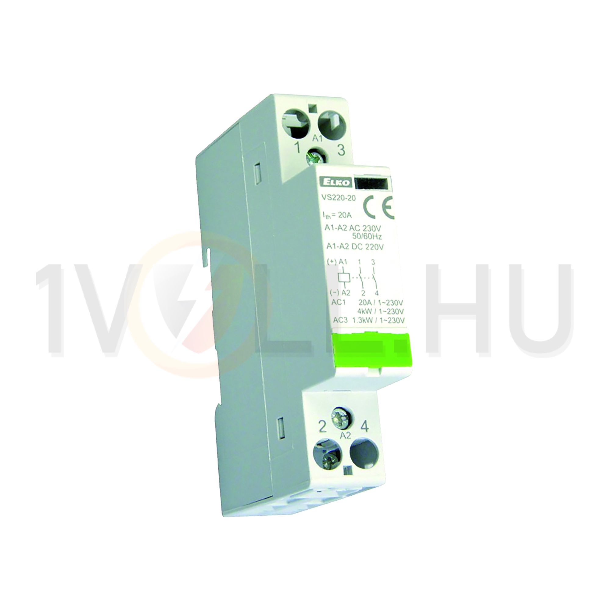 Installációs kontaktor sorolható 20A/ 230V AC 1z 1ny 230V AC/DC-műk 1M VS220-11/230V Elko EP - 209970700013