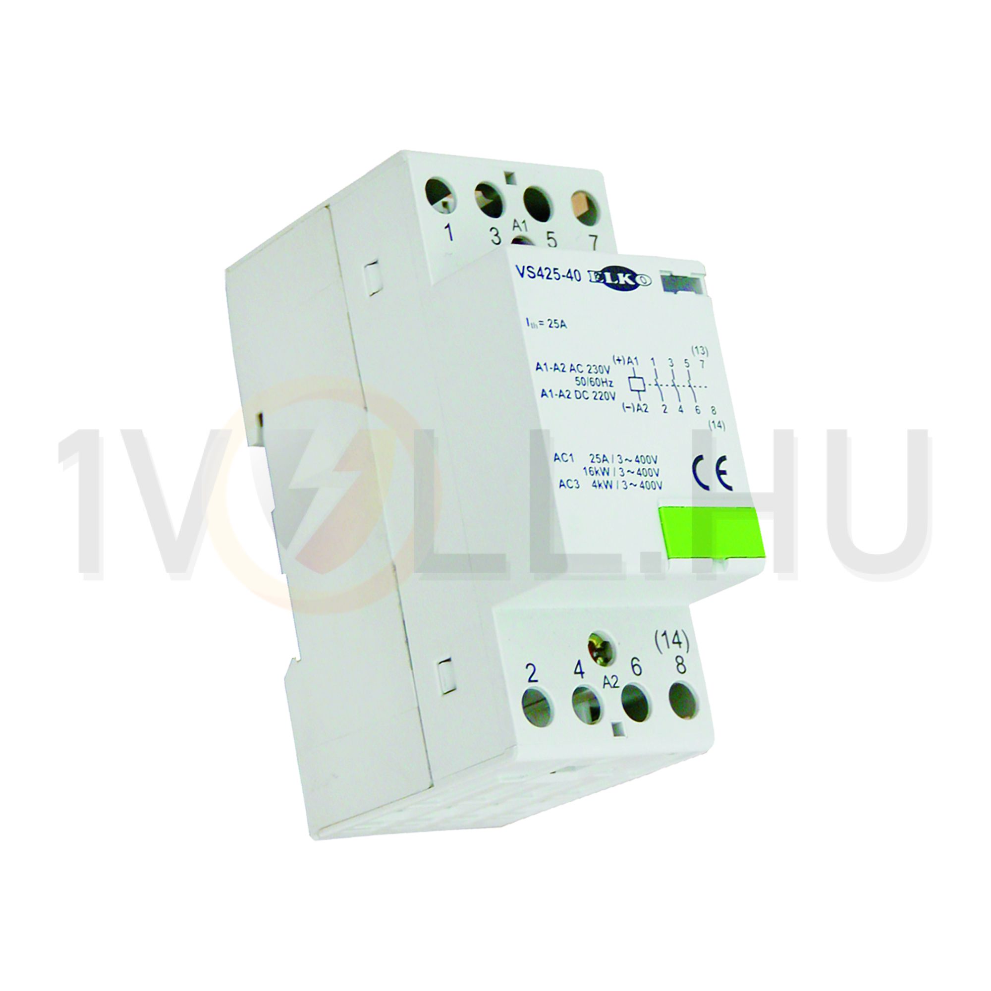 Installációs kontaktor sorolható 25A/ 400V AC 2z 2ny 230V AC/DC-műk 2M VS425-22/230V Elko EP - 209970700027
