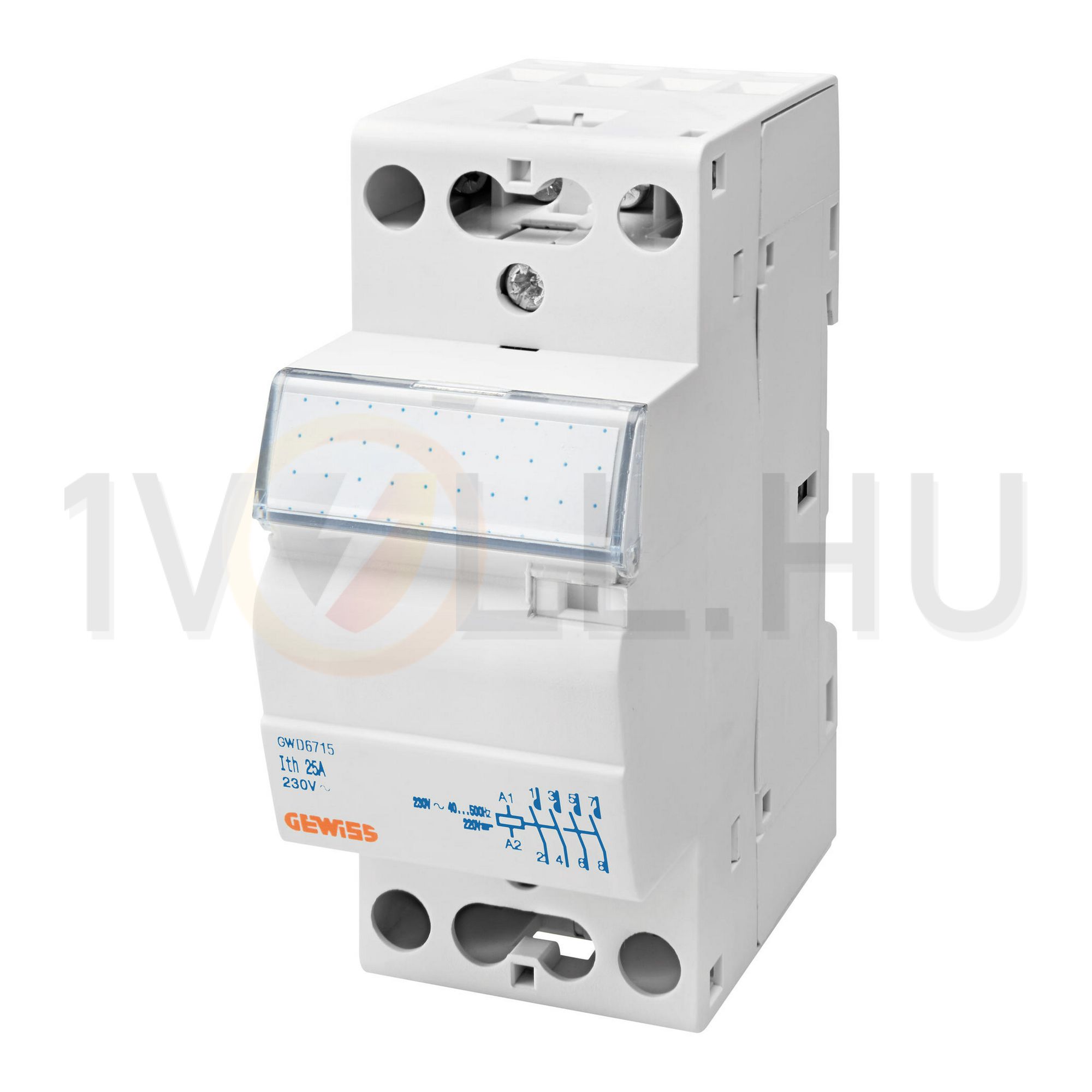 Installációs kontaktor sorolható 25A/ 400V AC 230V AC/DC-műk 2M 90AM GEWISS - GWD6718