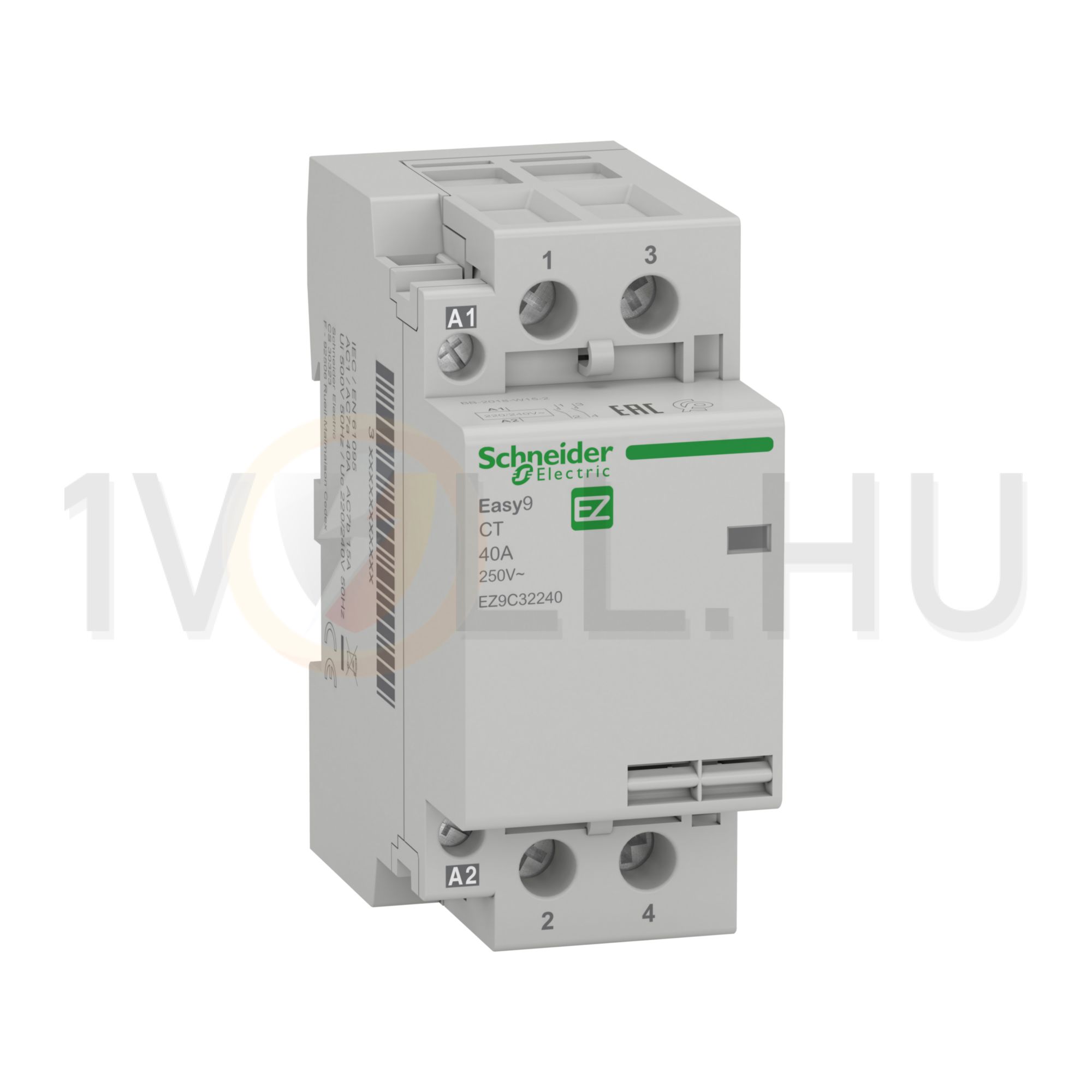 Installációs kontaktor sorolható 40A/ 230V AC 2z 220-230V AC-műk 2M Easy9 Pro Schneider - EZ9C32240
