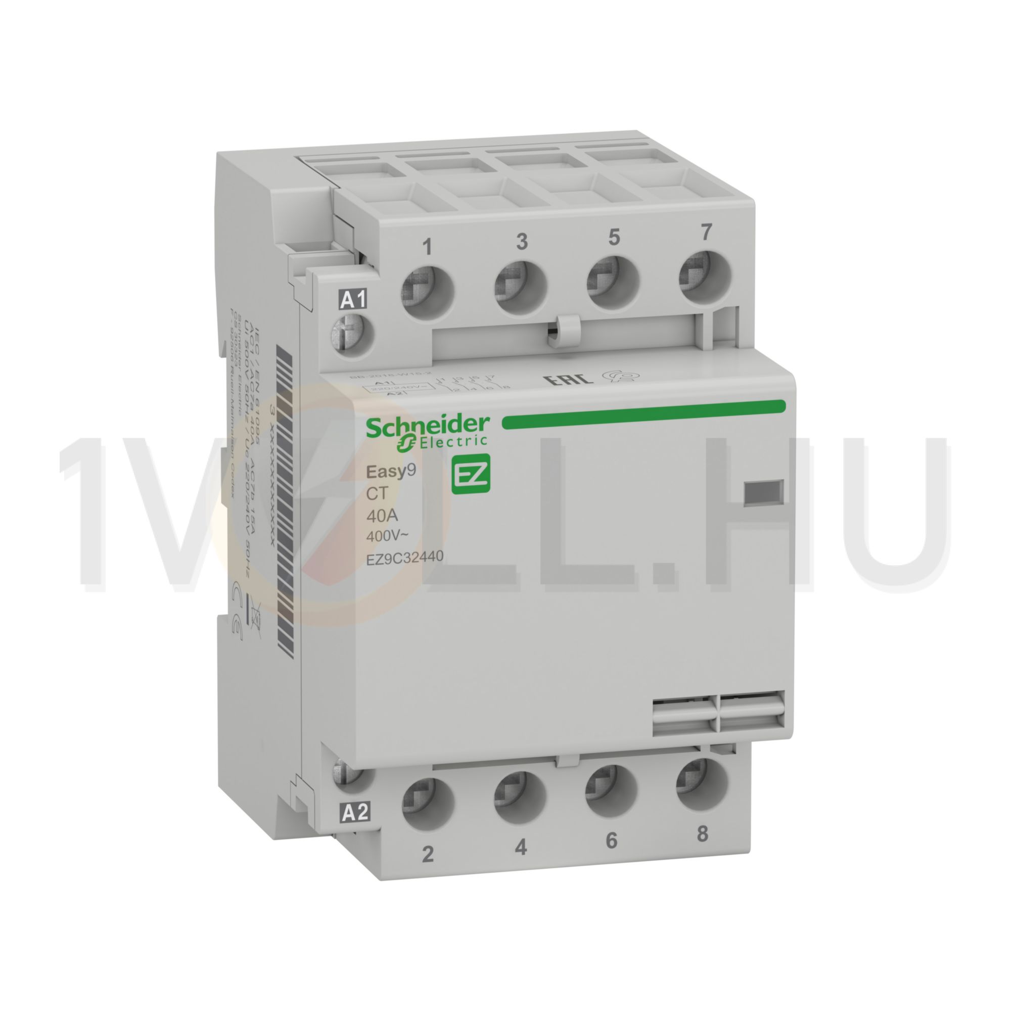 Installációs kontaktor sorolható 40A/ 230V AC 4z 220-230V AC-műk 3M Easy9 Pro Schneider - EZ9C32440